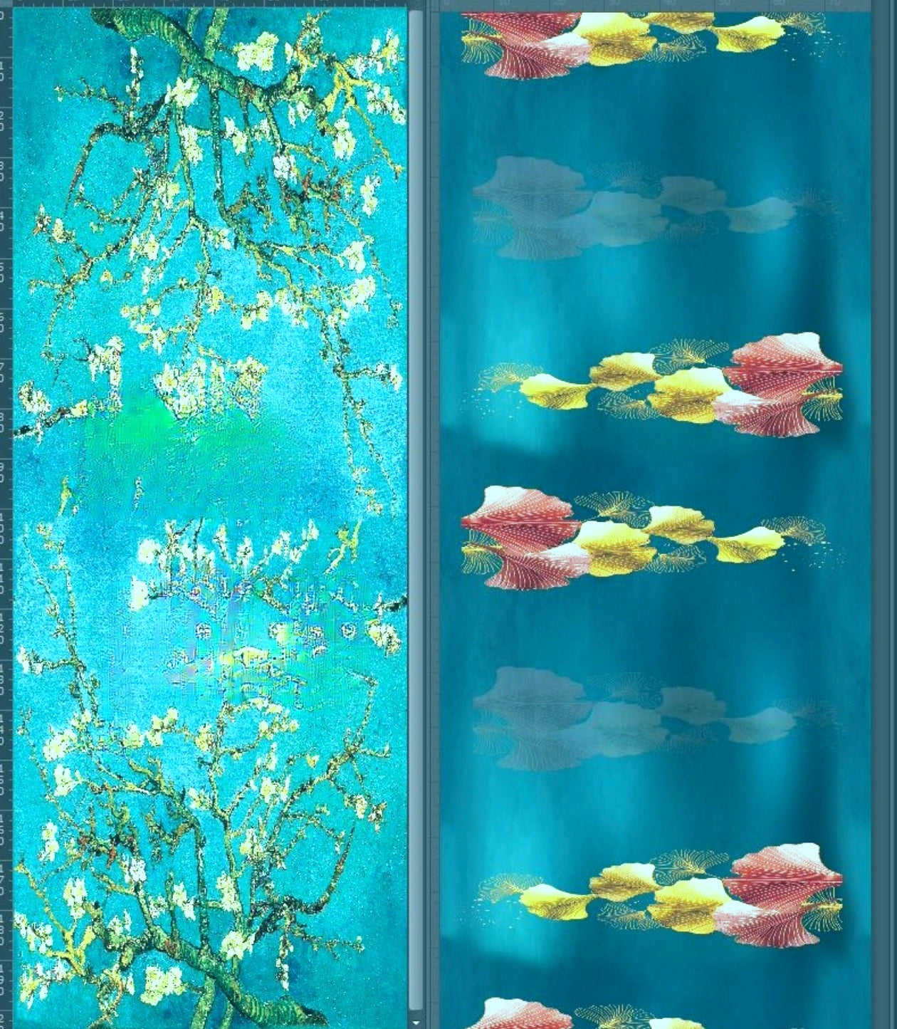 Foulards châle peinture à l'huile double face (x4)#26