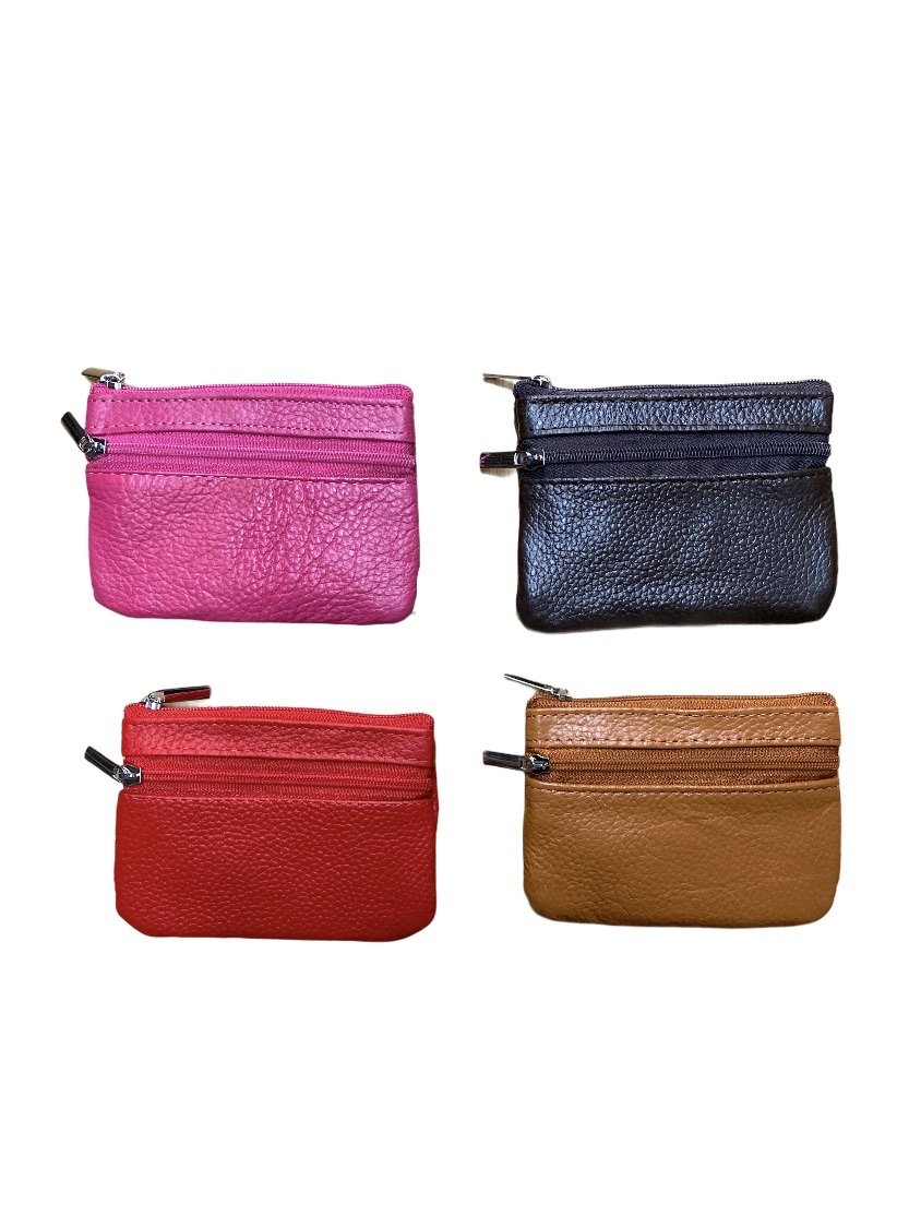 Porte-carte Porte-monnaie Croûte de cuir de vachette (x12)