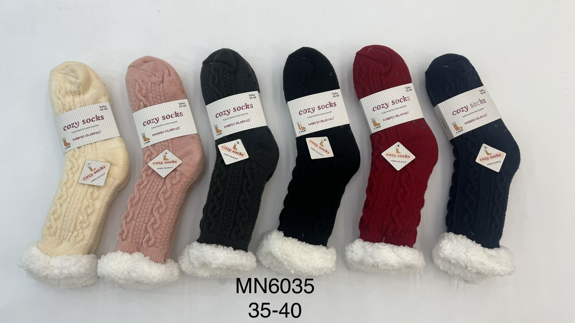 FEMME Chaussettes chaussons fourrées (x12)/6035