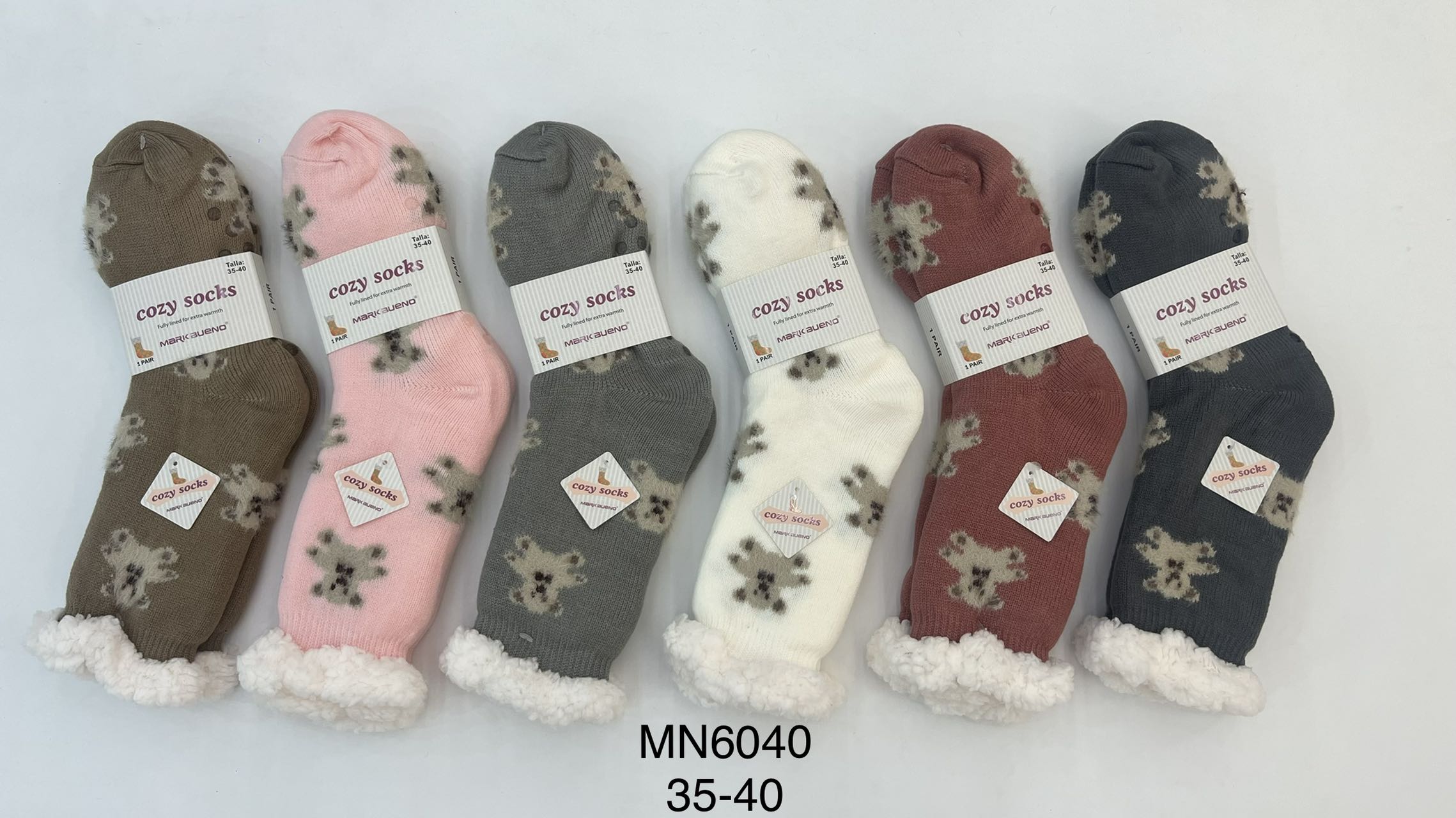 FEMME Chaussettes fourrées Hiver T35- 40 (x12)/6040