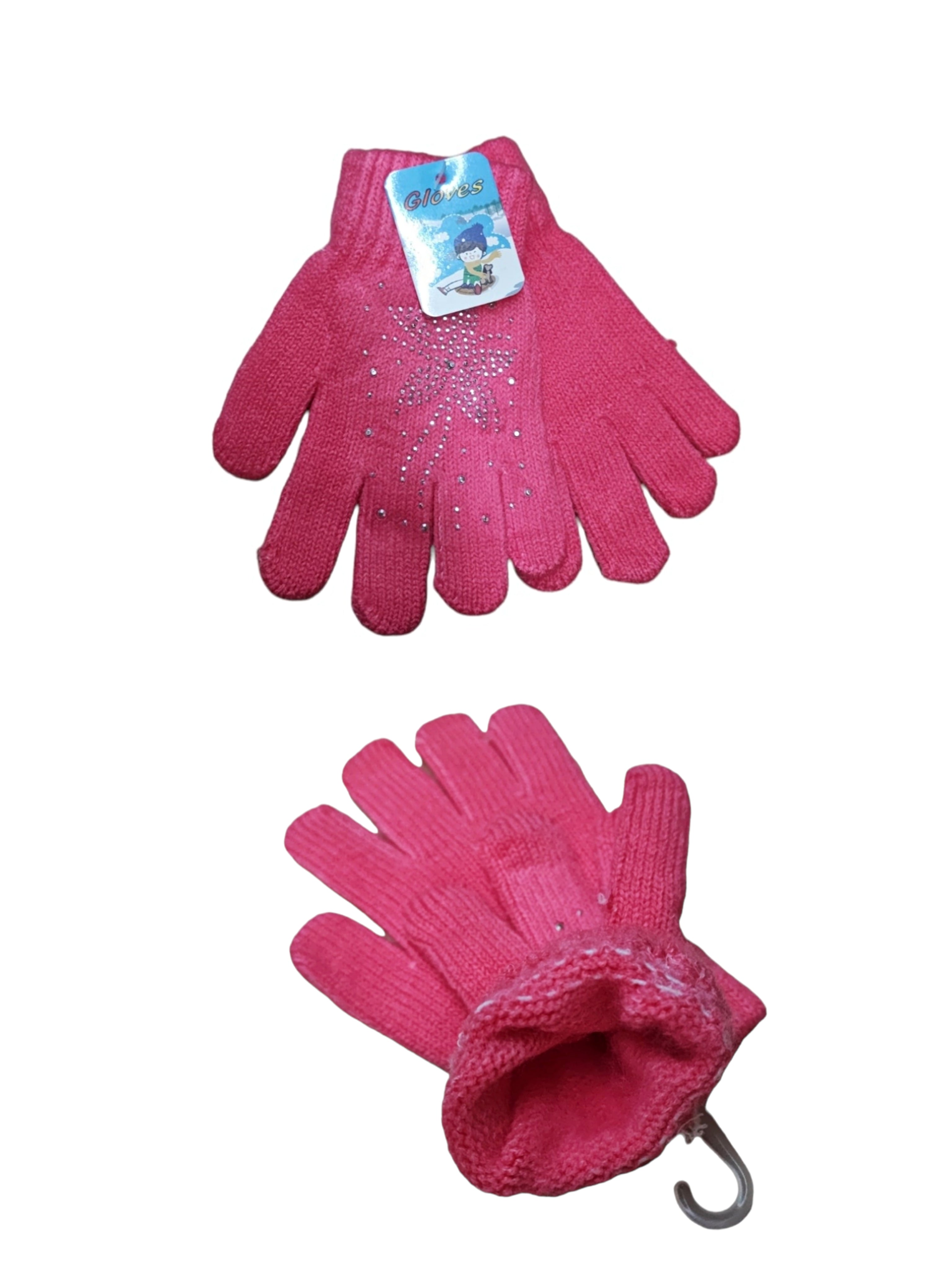 Gants enfant strass 4/8ans (x12) E18