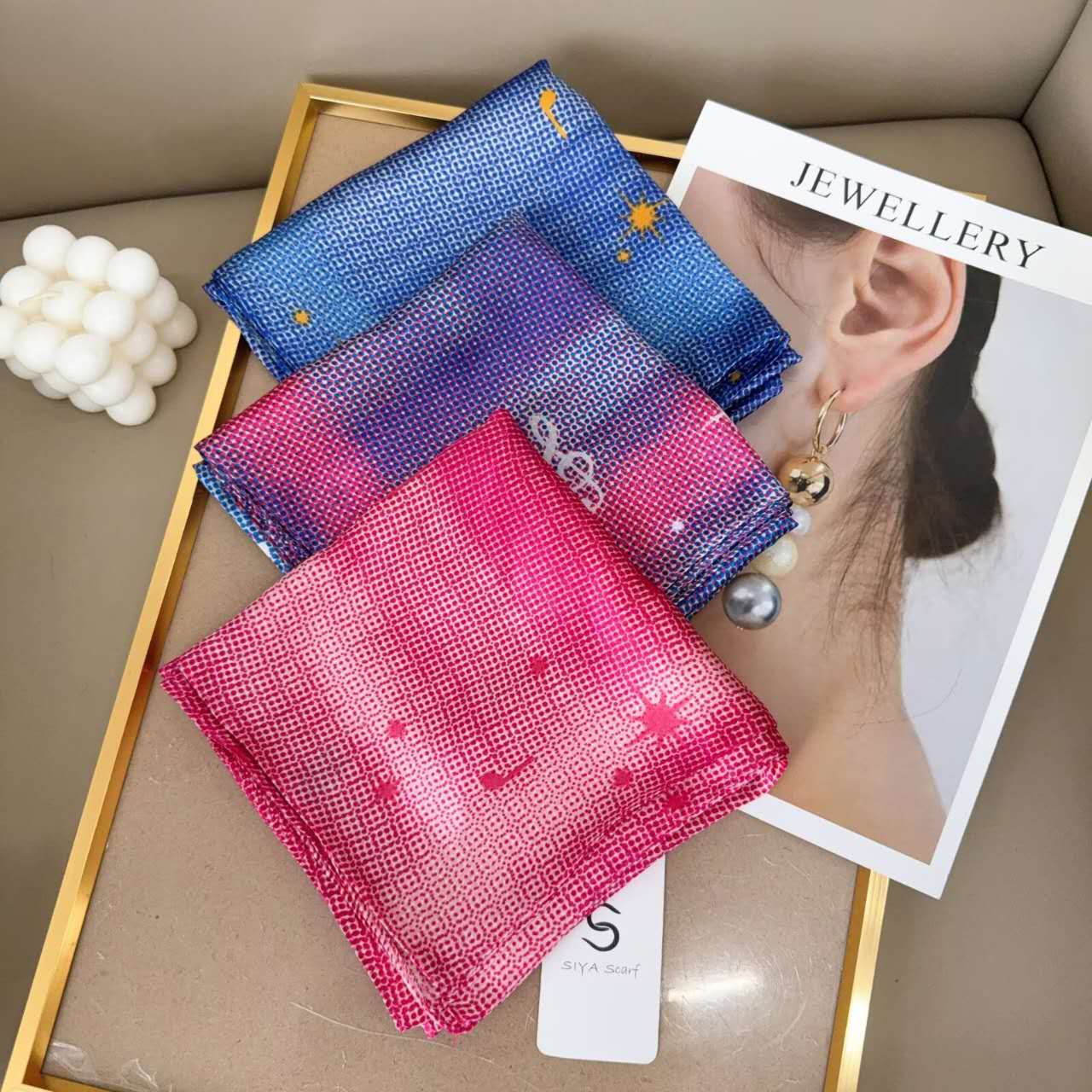 Foulard Carré touche soie 70cmx70cm (x12)#22
