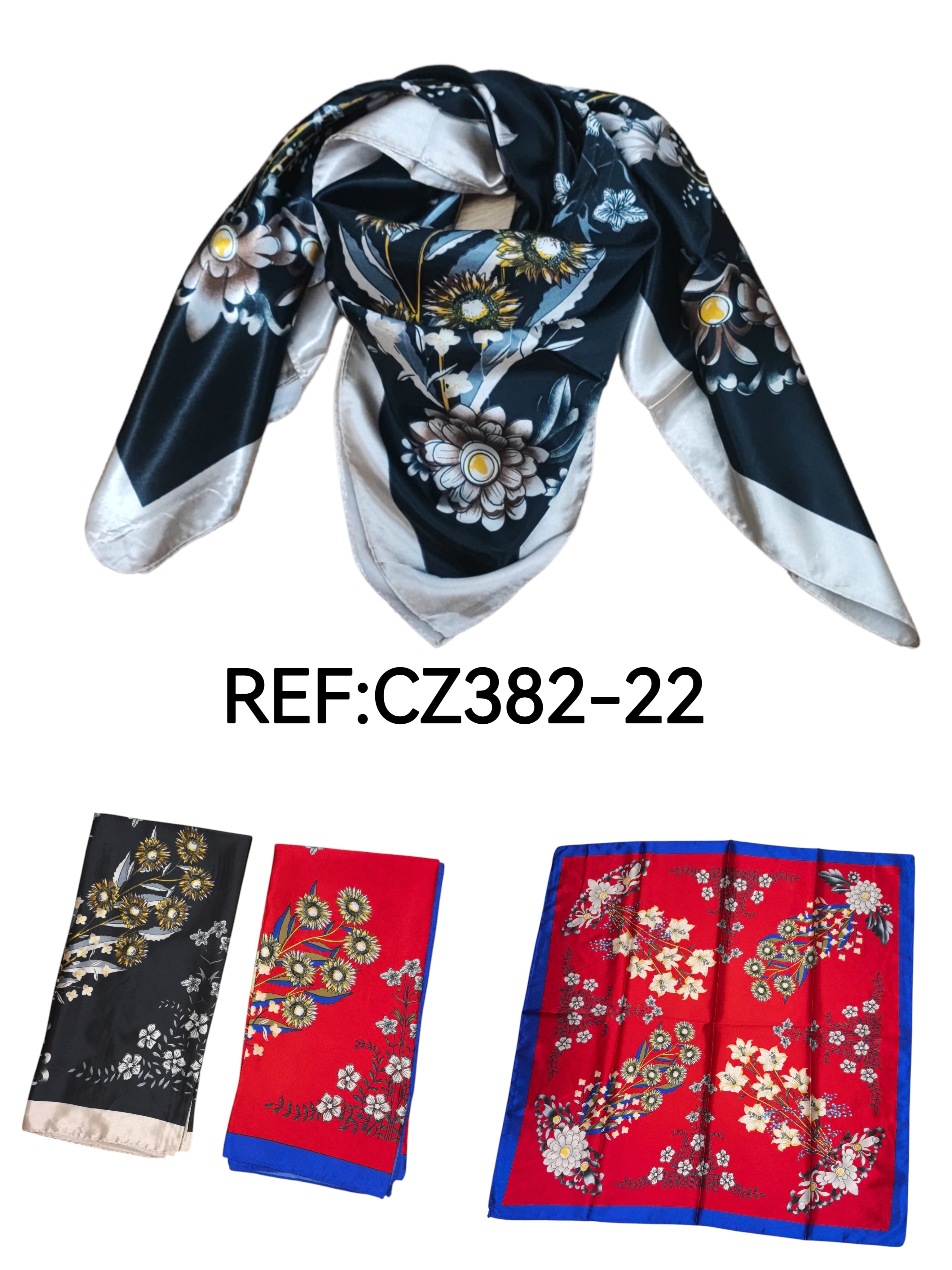 Foulard carré 90cm imprimé fantaisie (x10)#22