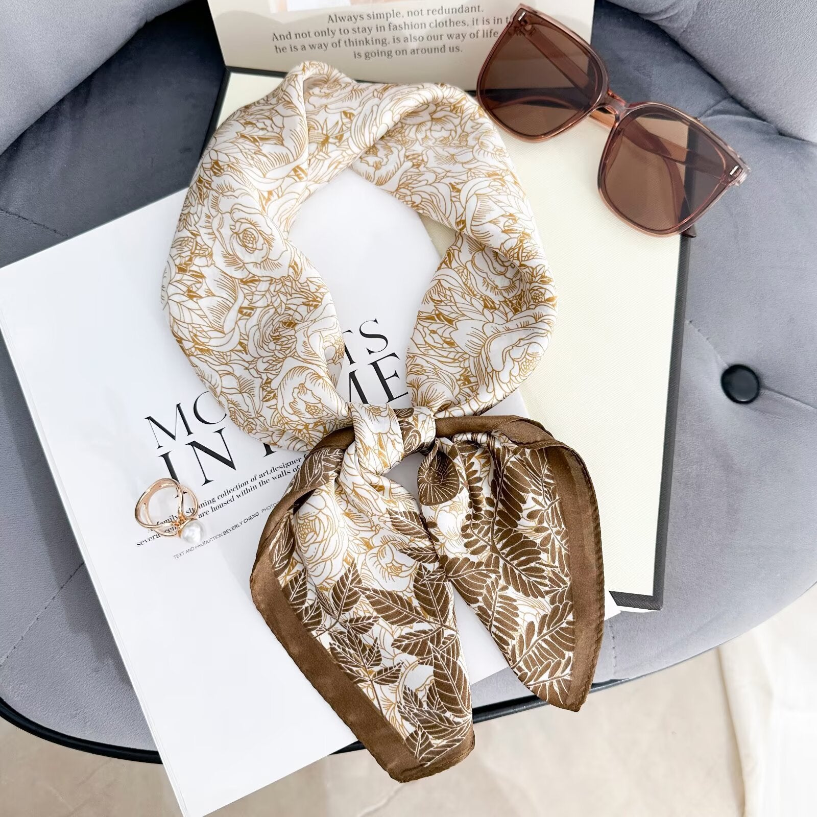 Foulard Carré touche soie 70cmx70cm (x12)#63