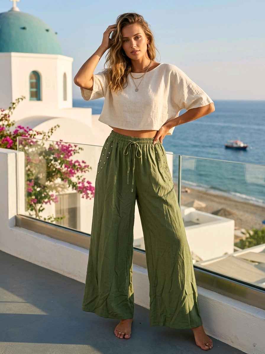 Pantalon Large Fluide (x8)