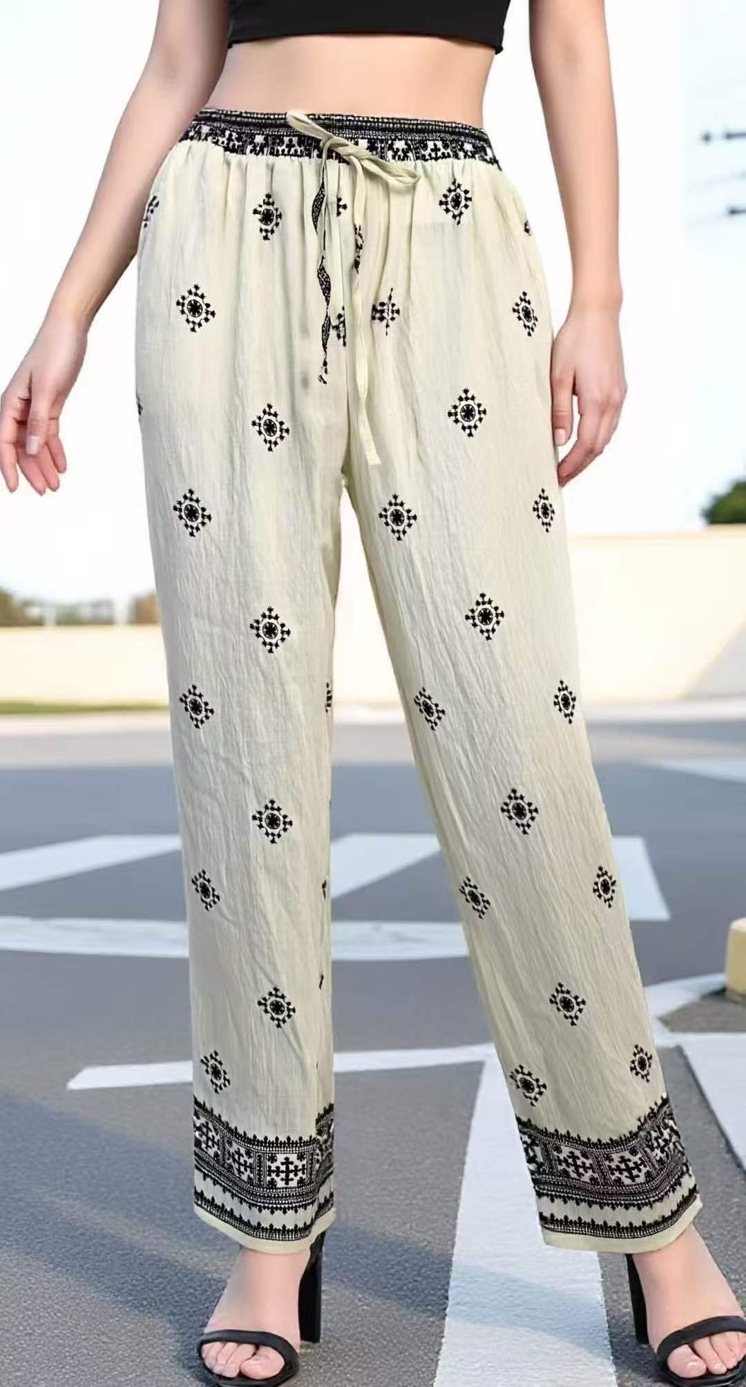 Pantalon de Bohème Fluide Imprimé (x12)#73016