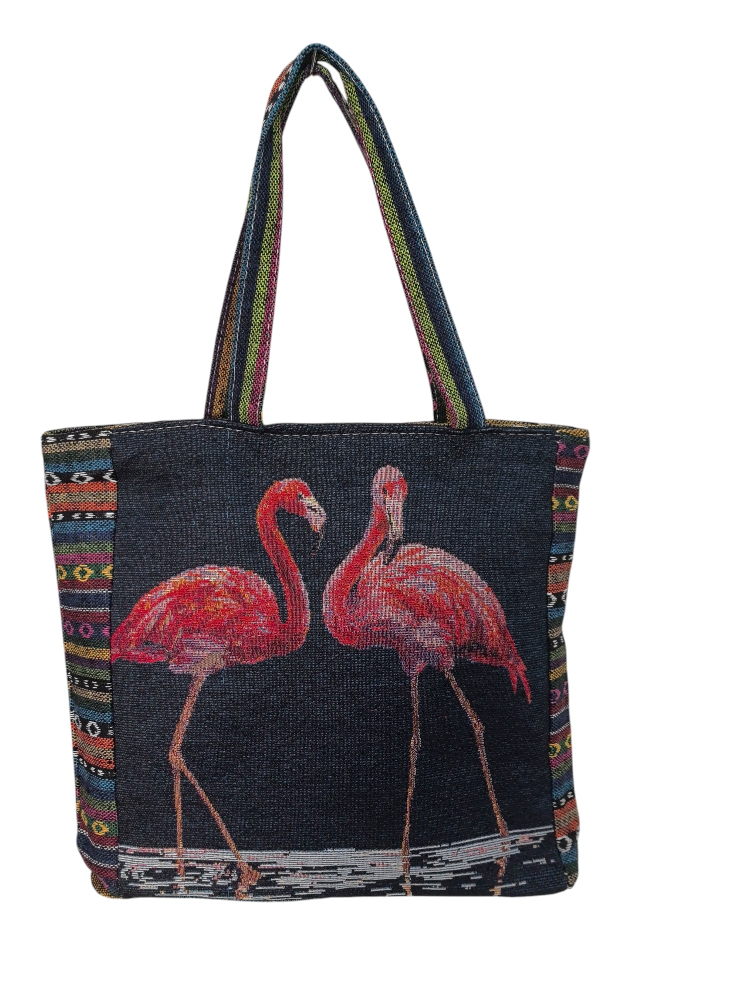 Sac à main en toile brodé Flamant pour femme (x6)