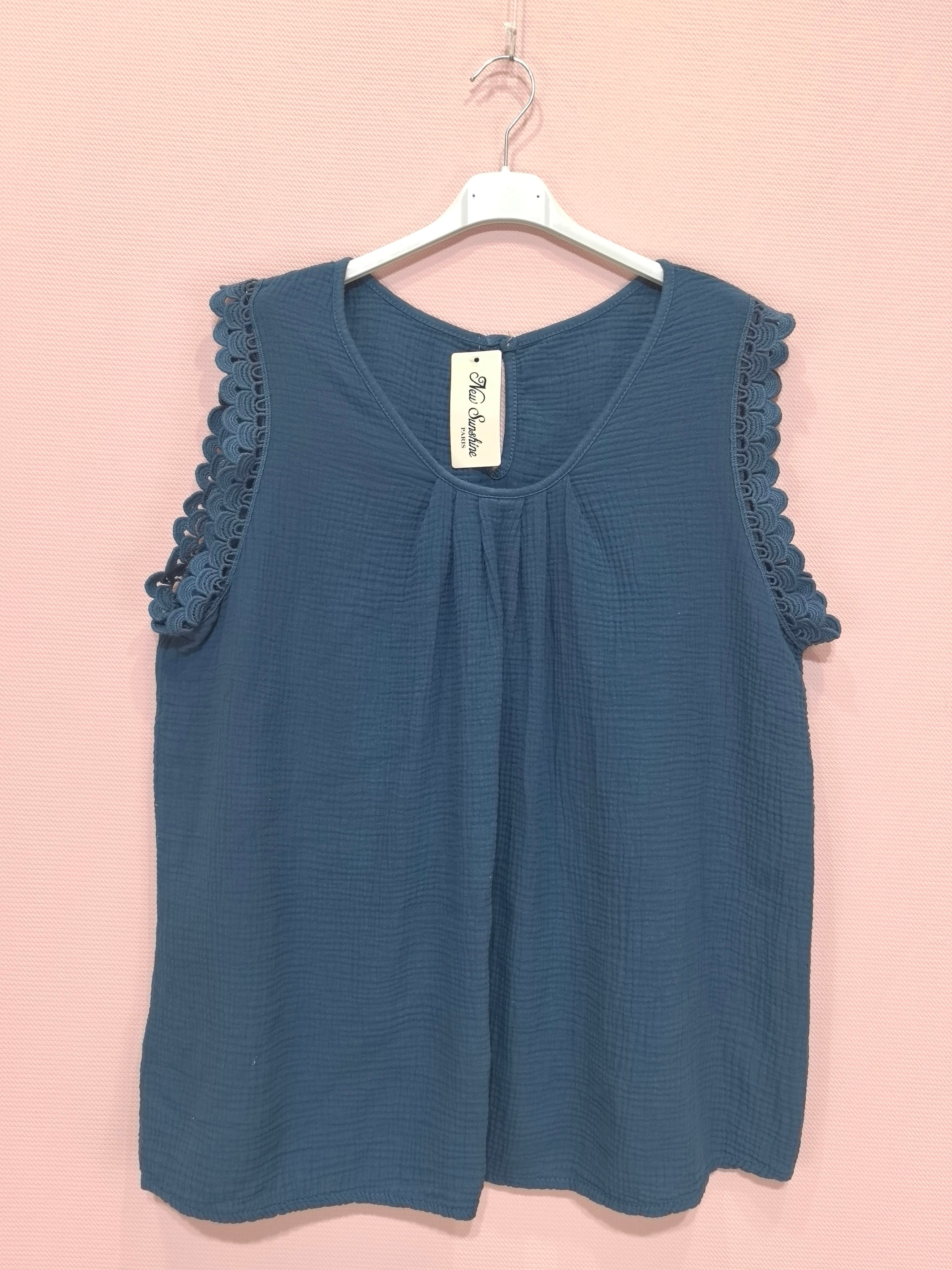 Top En Gaze De Coton Dos Avec Boutons (x8)