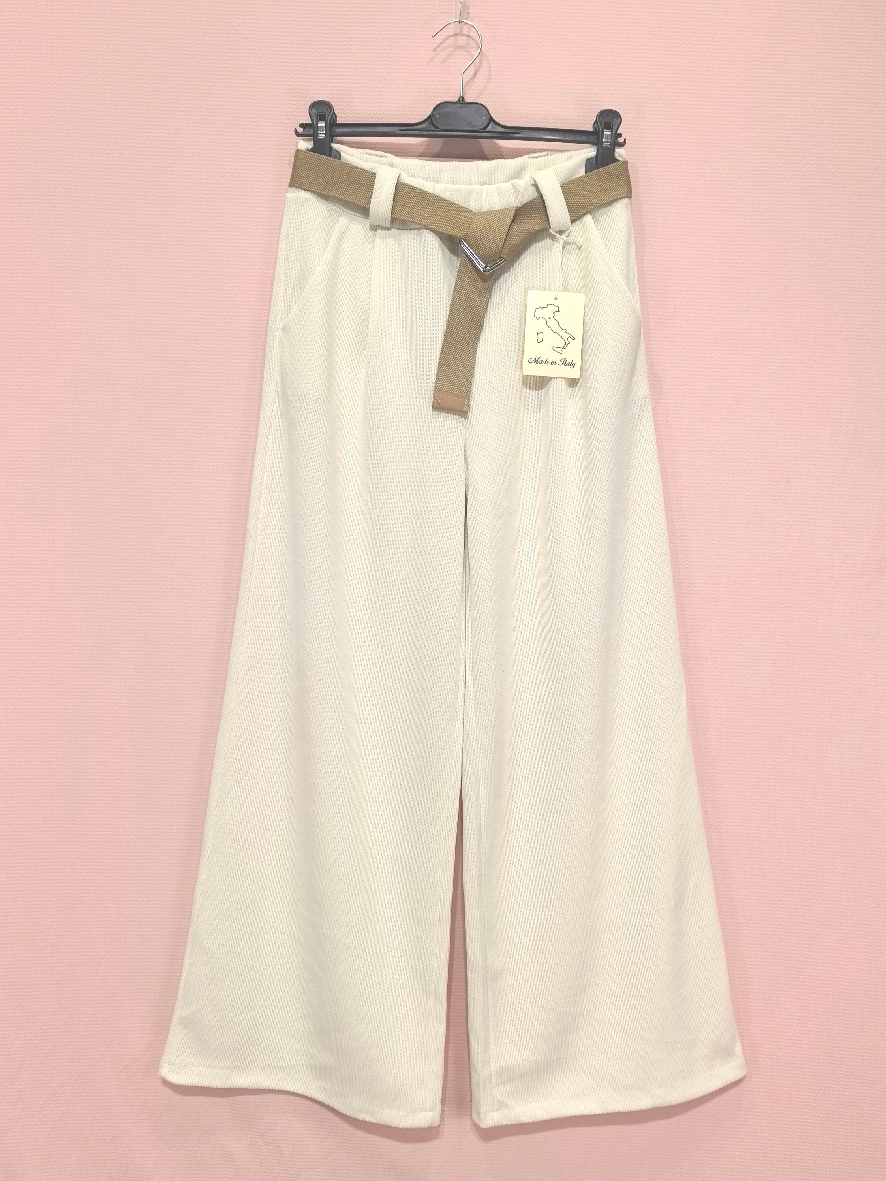 Pantalon large en tissu texturé au toucher doux (x6)