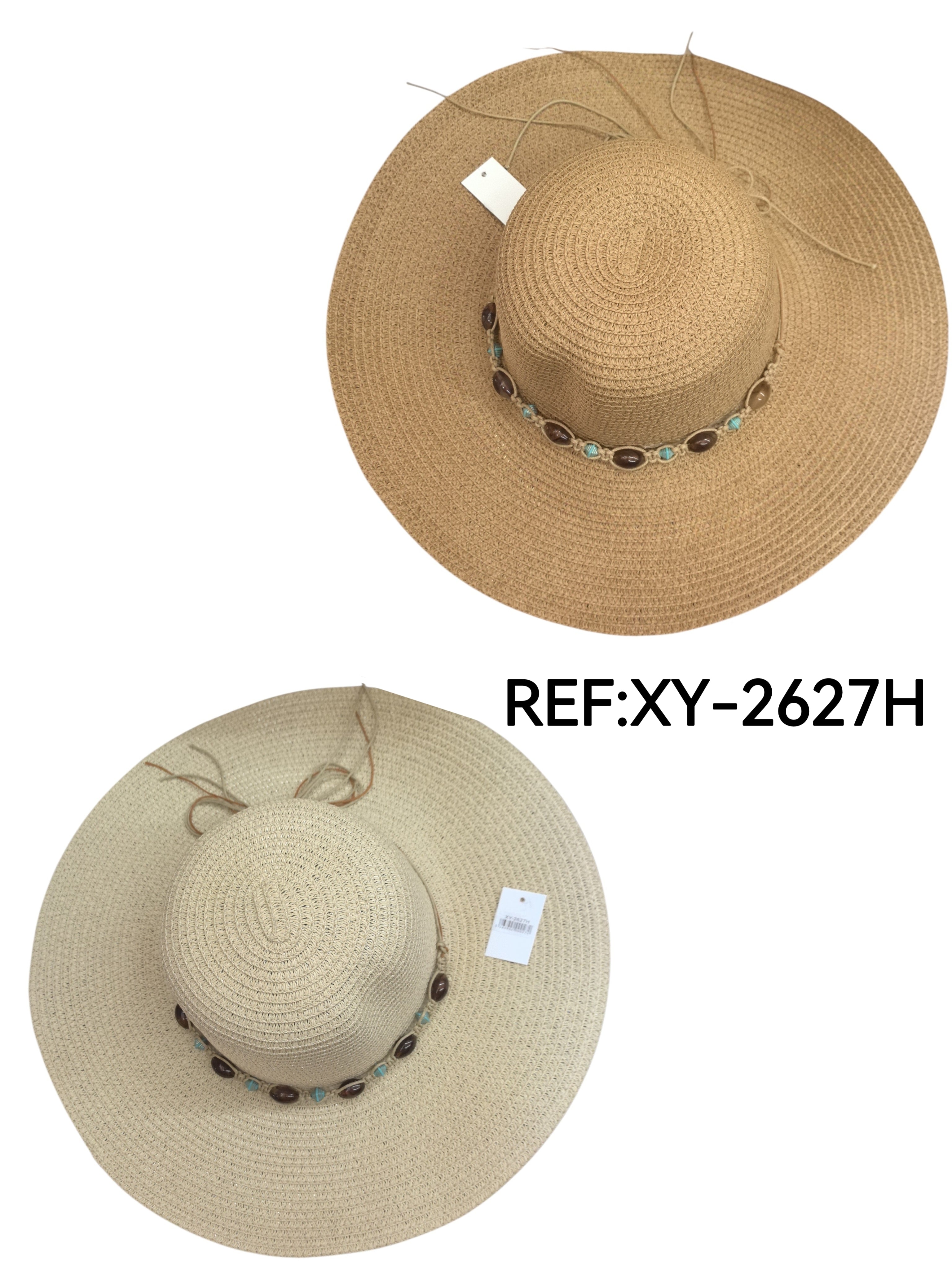 Chapeau de paille bohème femme à large bord (x12)