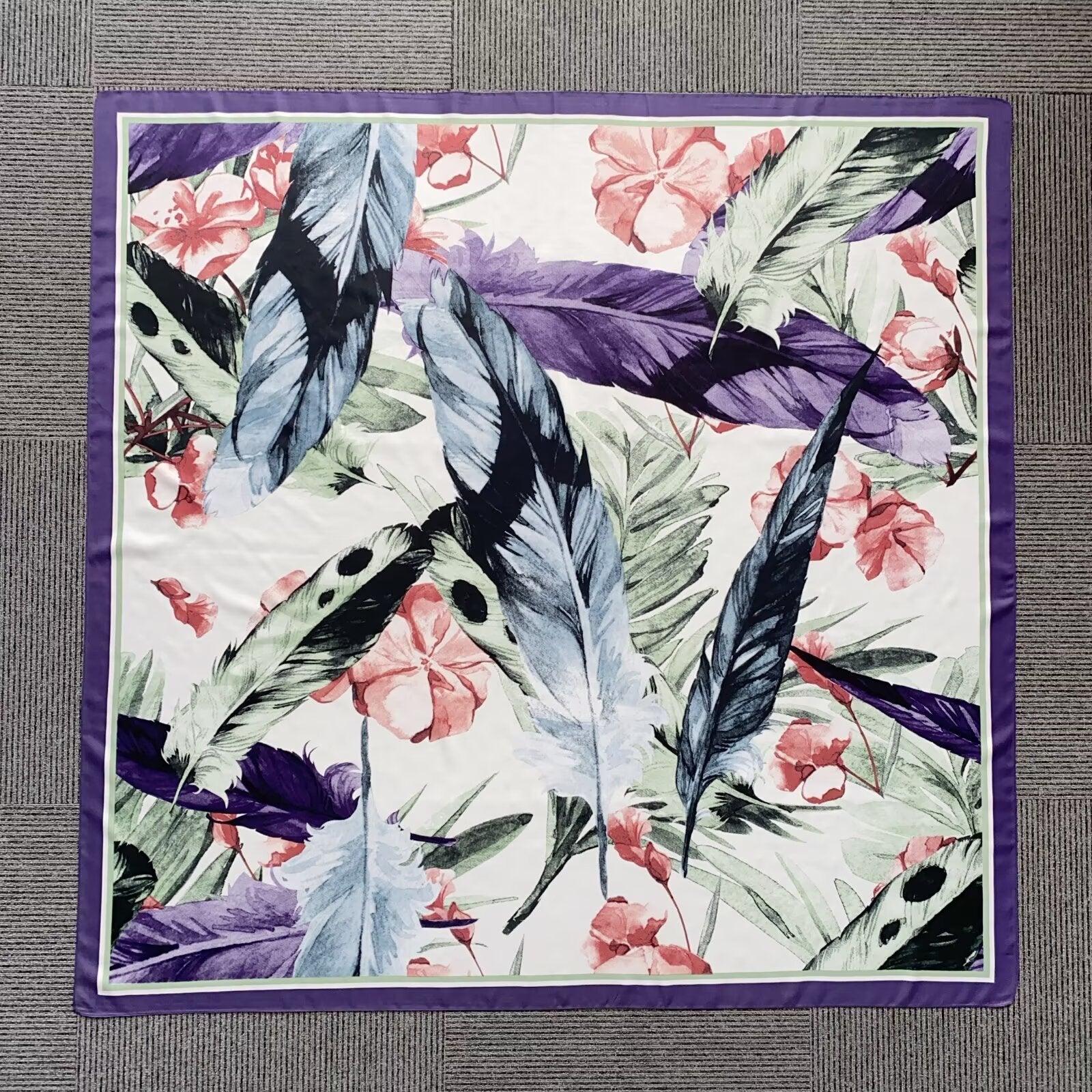 (Copie) Foulard Carré touche soie 130×130cm (x6)#36