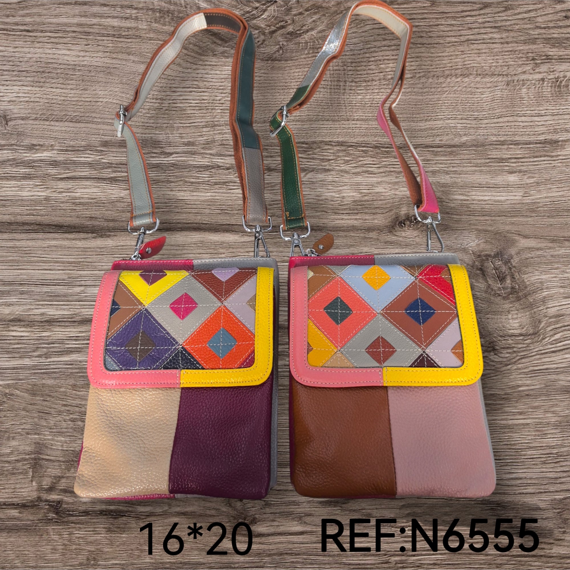 Sacoche multicouleur en Cuir véritable Pour Femme (X6)