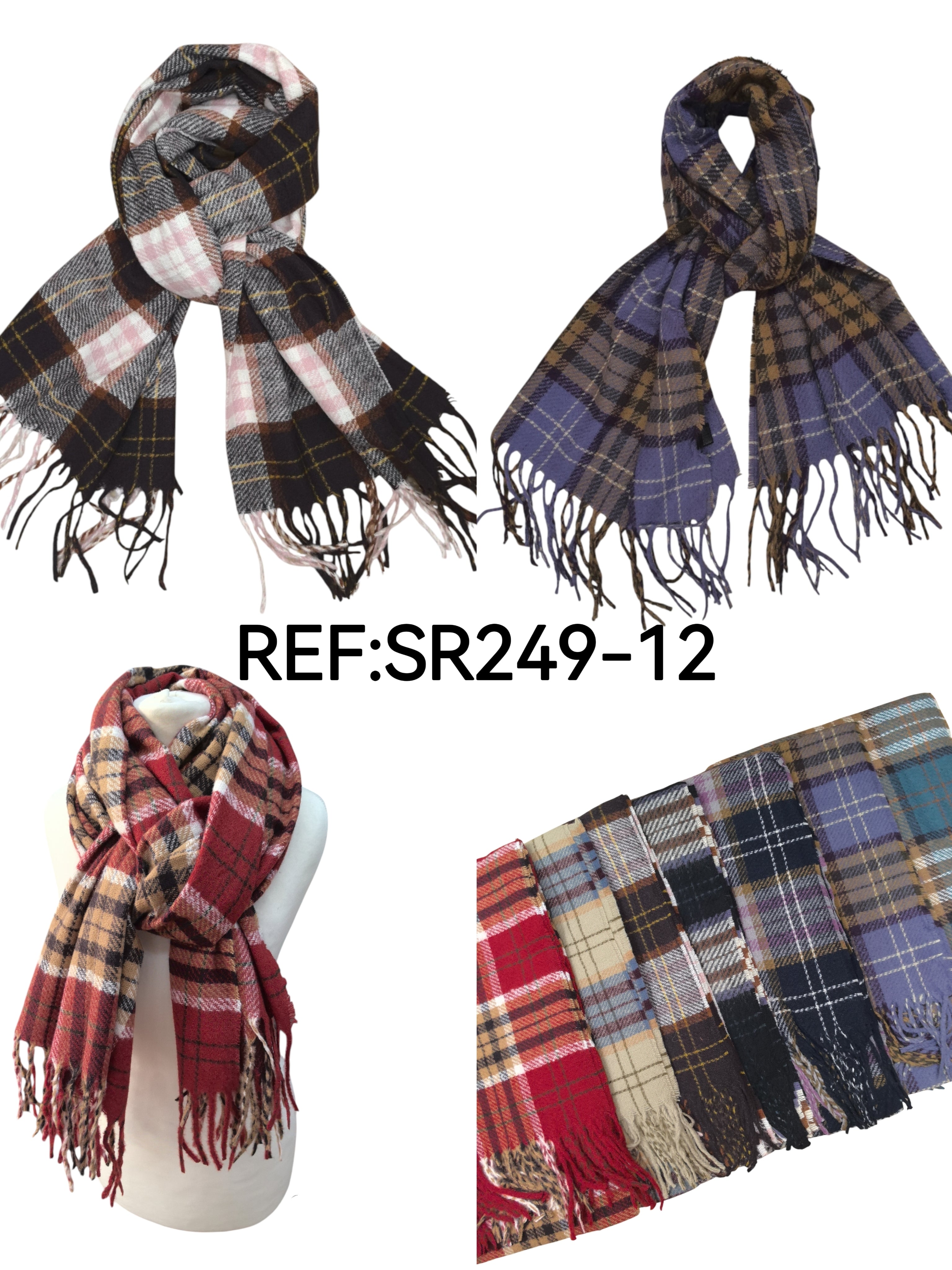 Écharpe hiver motif rayures(x12)#12