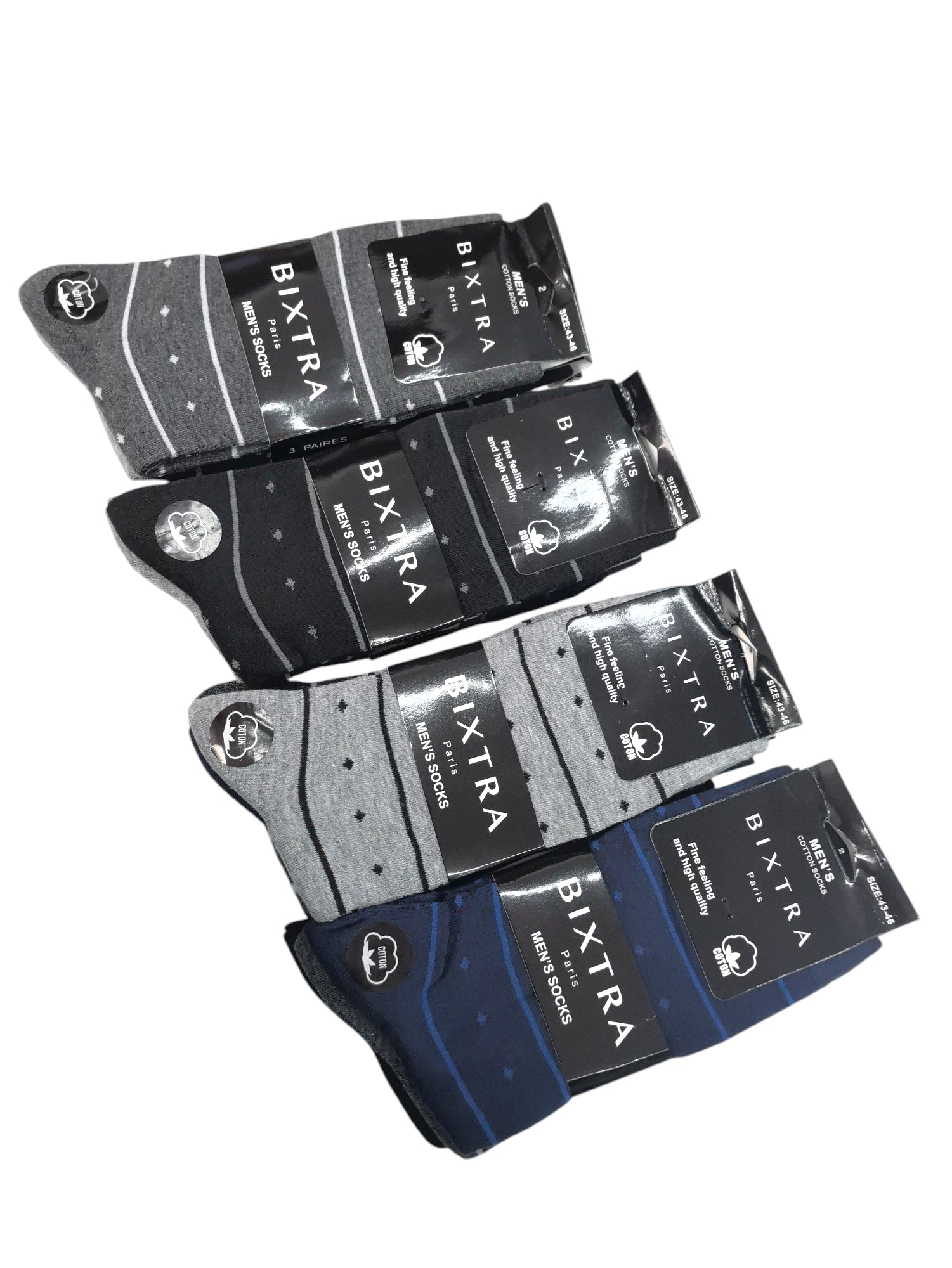 Chaussettes Homme noir Motifs Mélangés (x24)