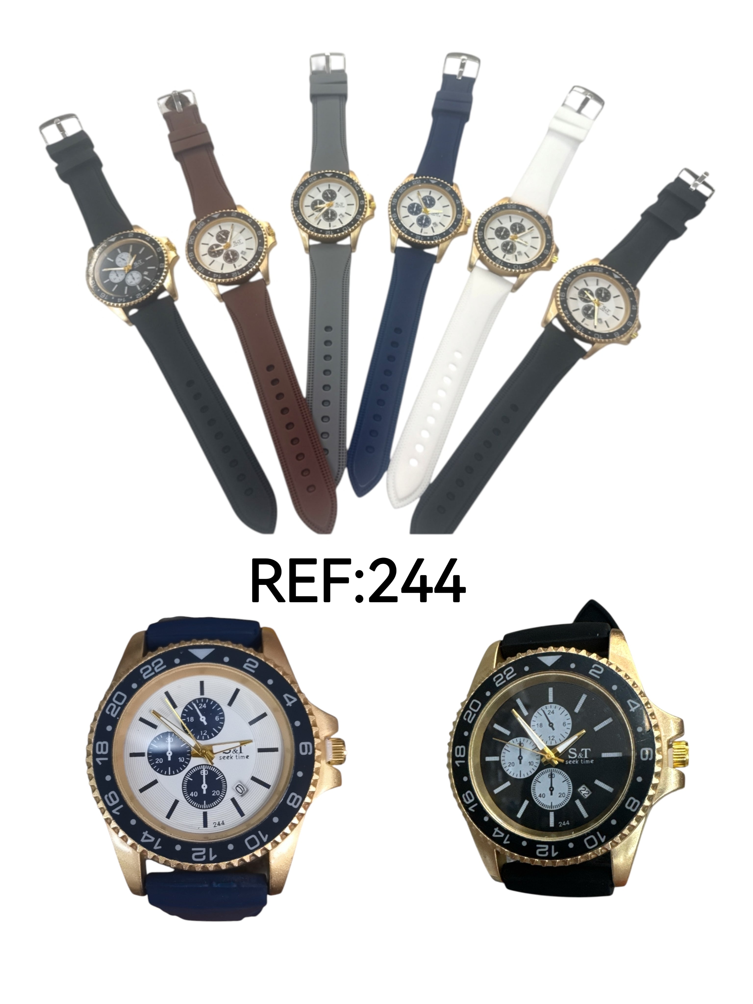 Montre homme avec date (x6)