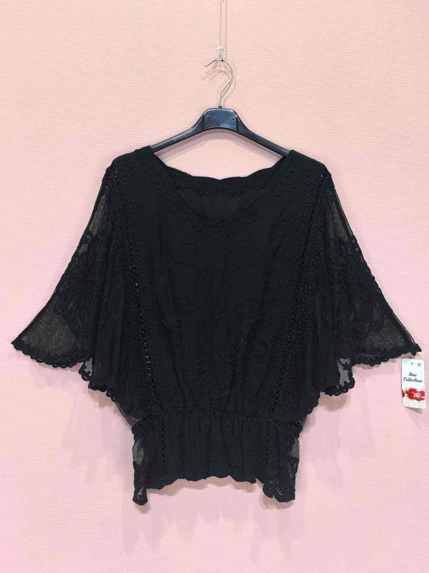 Top Dentelle Manches Papillon (x8)