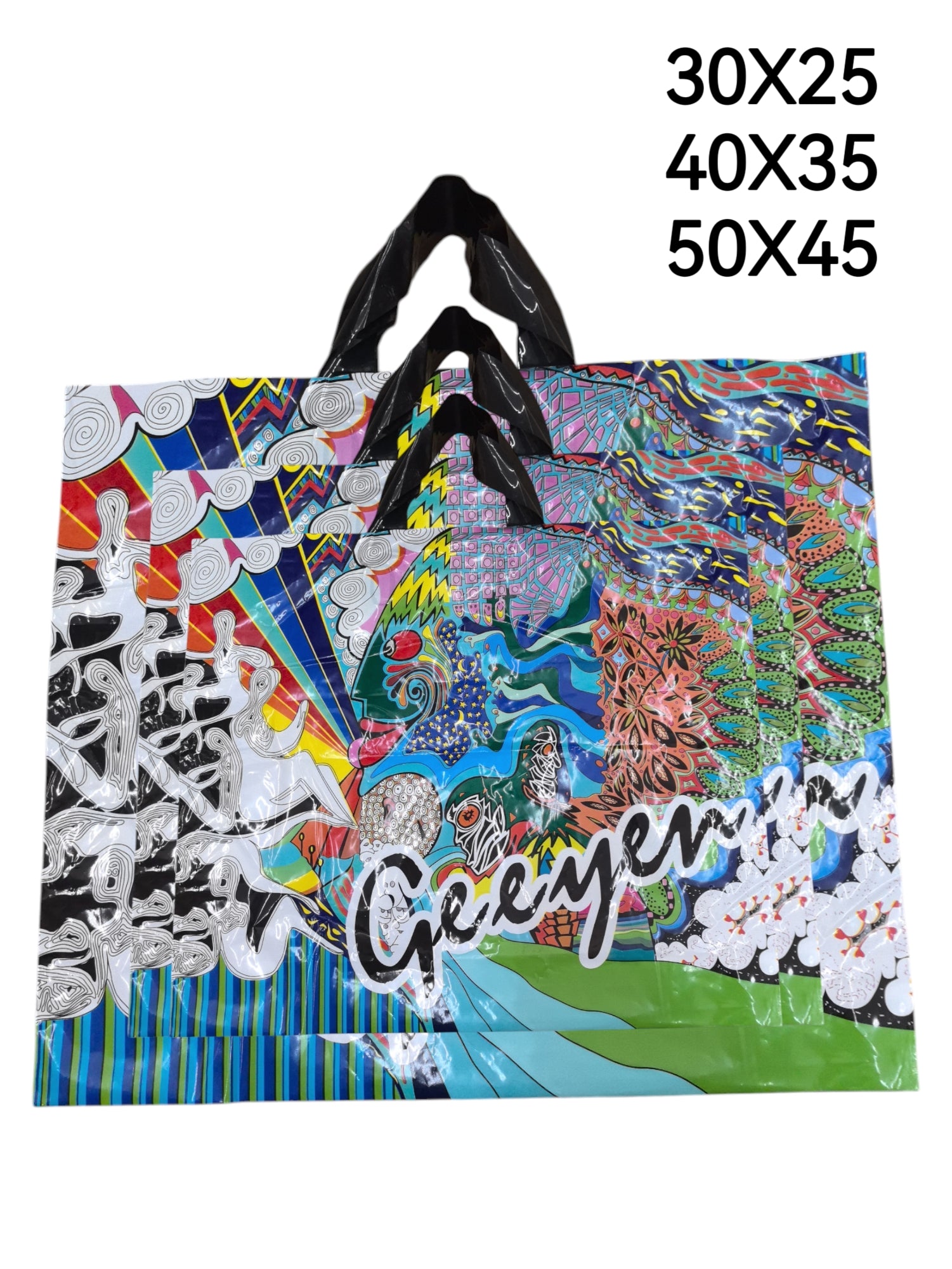 Sacs plastiques motif 3 tailles au choix (2x50)