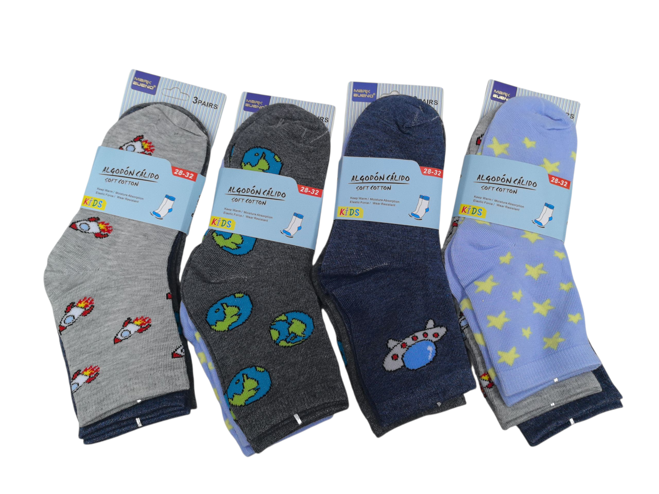 GARÇONS - Chaussettes coton 3 Tailles mélangées T23-27/28/33/33-35(x36)