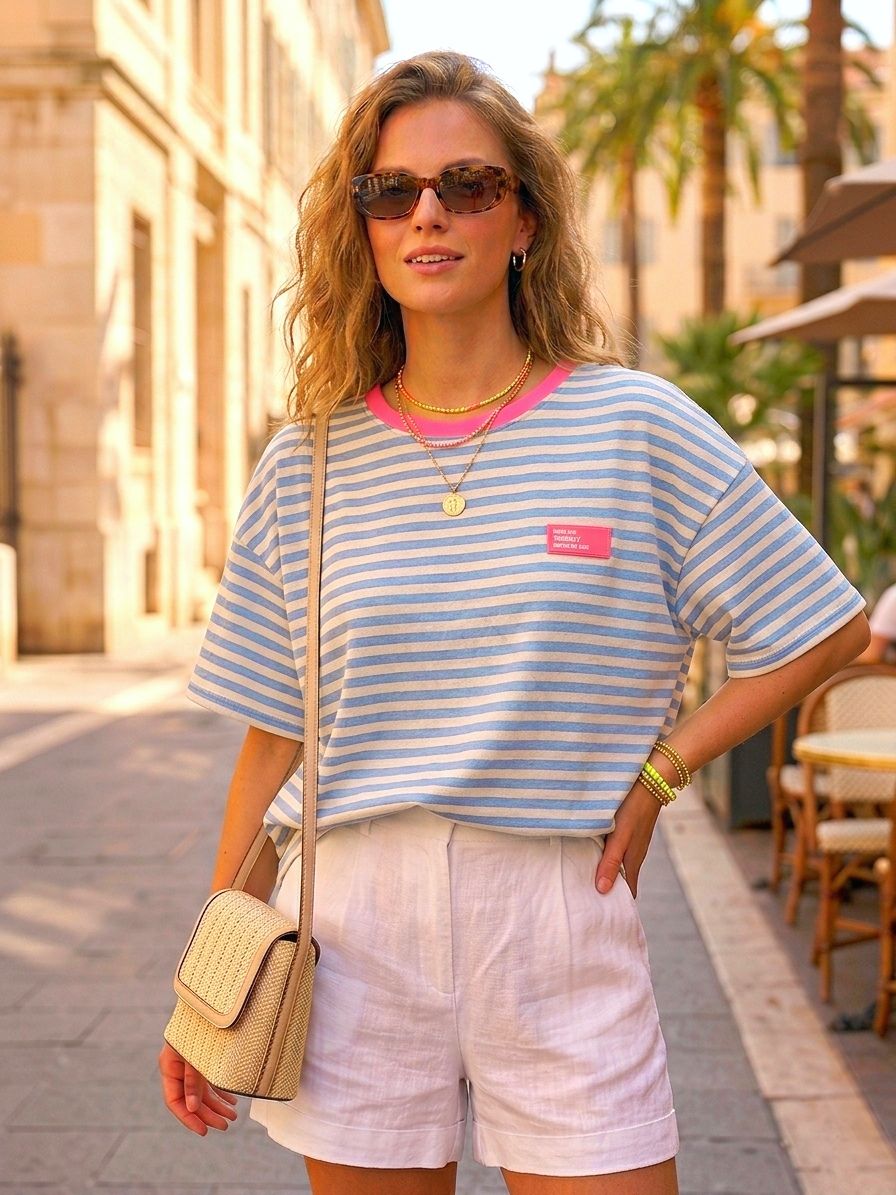 T-shirt à rayures colorées(x6)