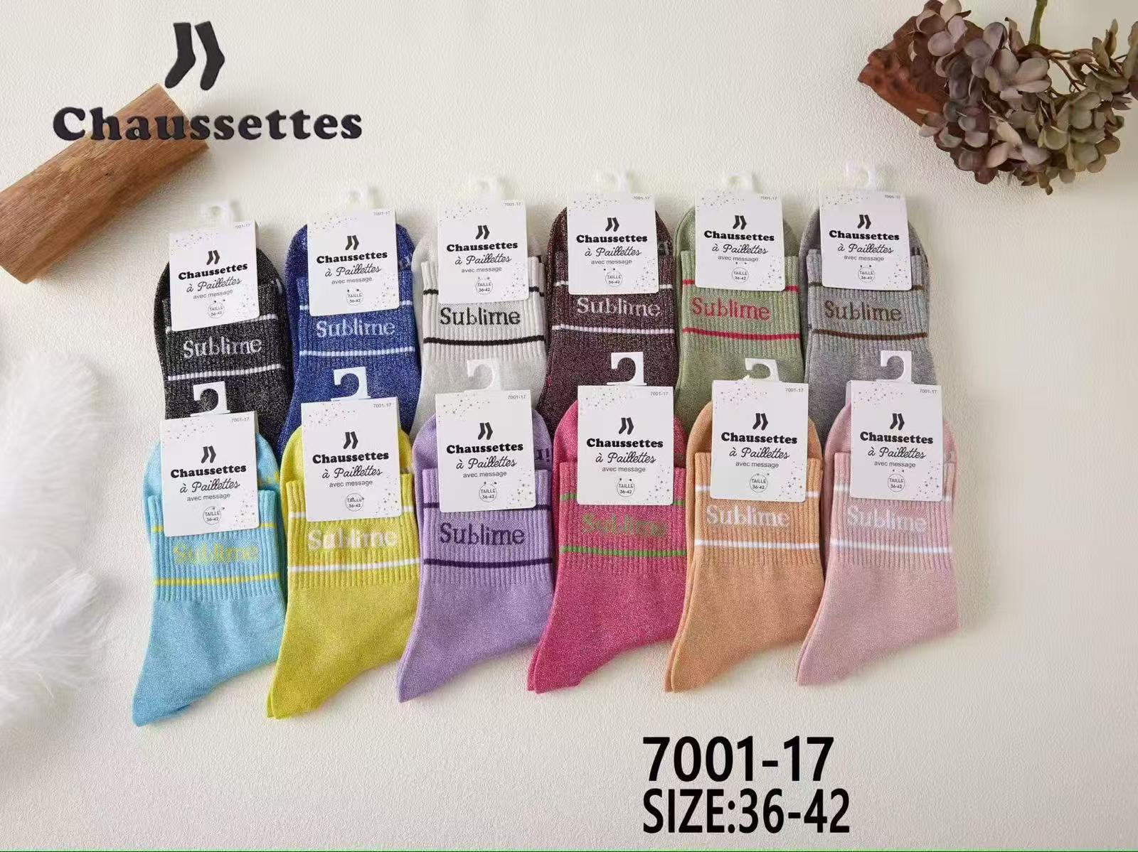 chaussette pailletee avec message(×12)#17