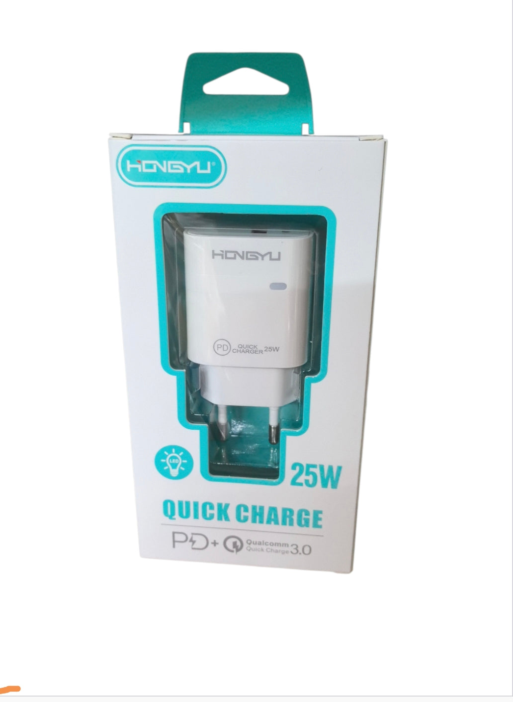 Chargeur rapide 25W HONGYU HY-30, double port USB-A + Type-C PD (x12)