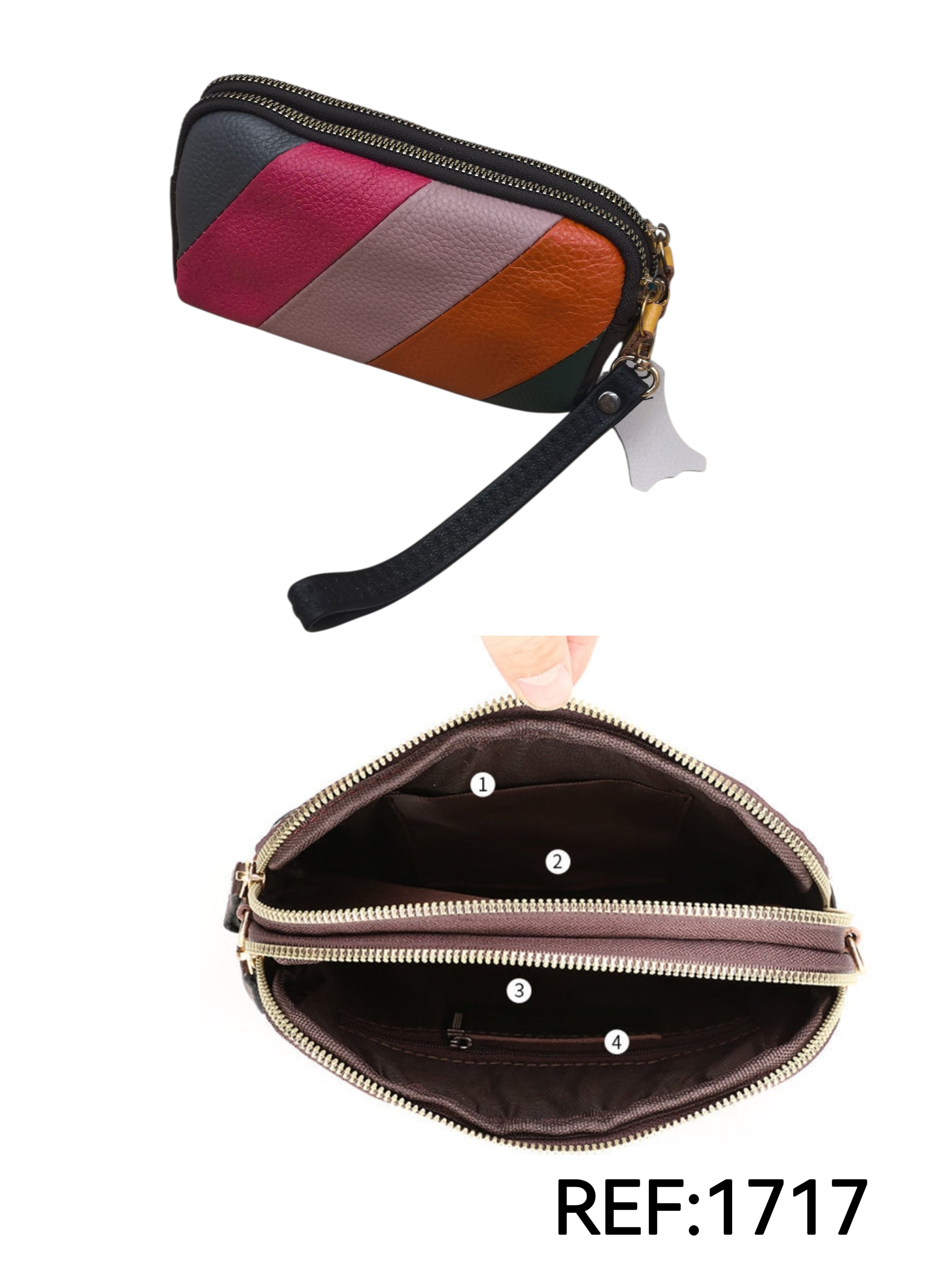 Porte monnaie- Cuir véritable Multicolore Couleurs(X6)