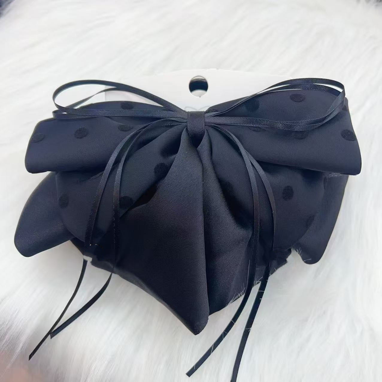 Pinces à cheveux petits pois avec nœud(x6)#7