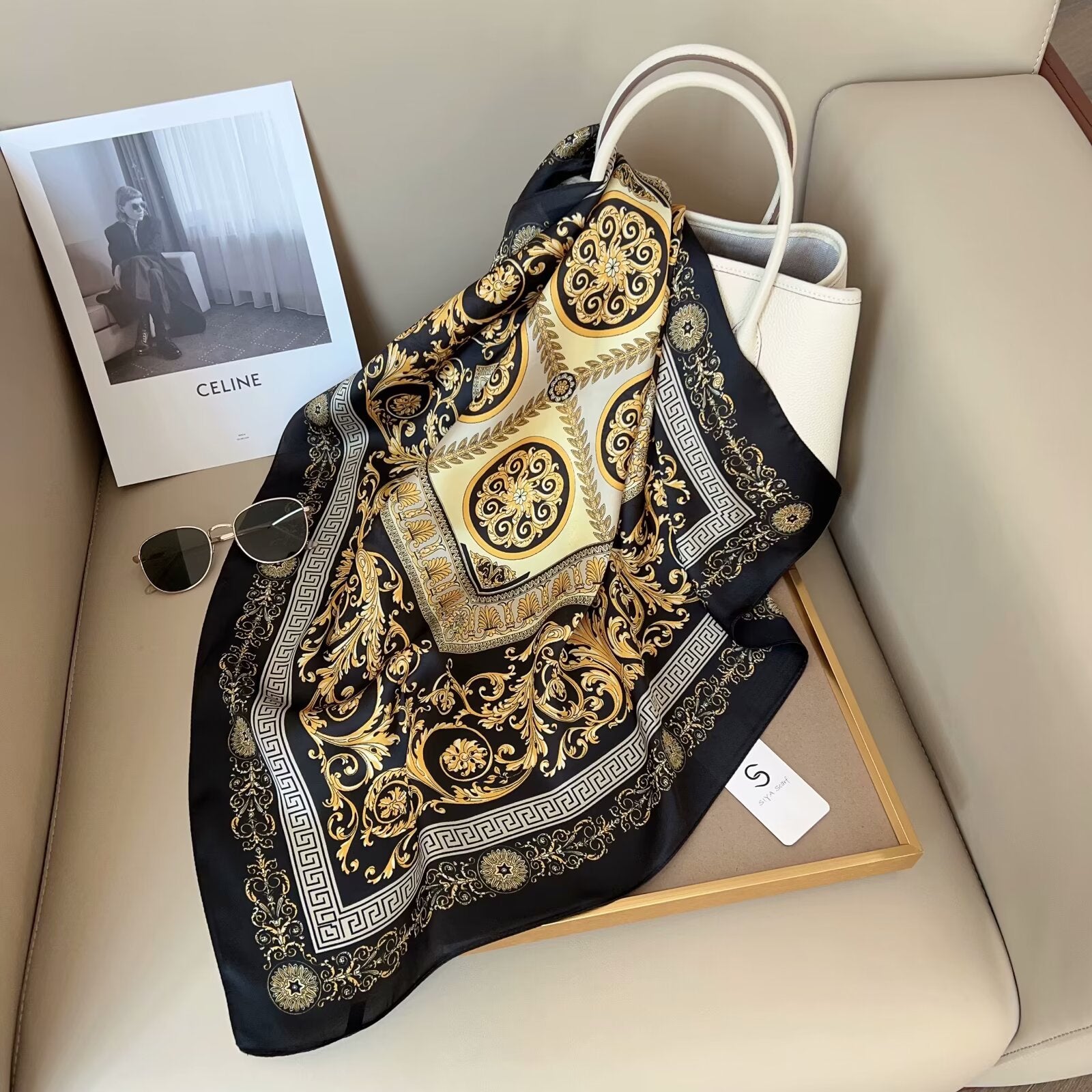 Foulard Carré touche soie 70cmx70cm (x12)#51