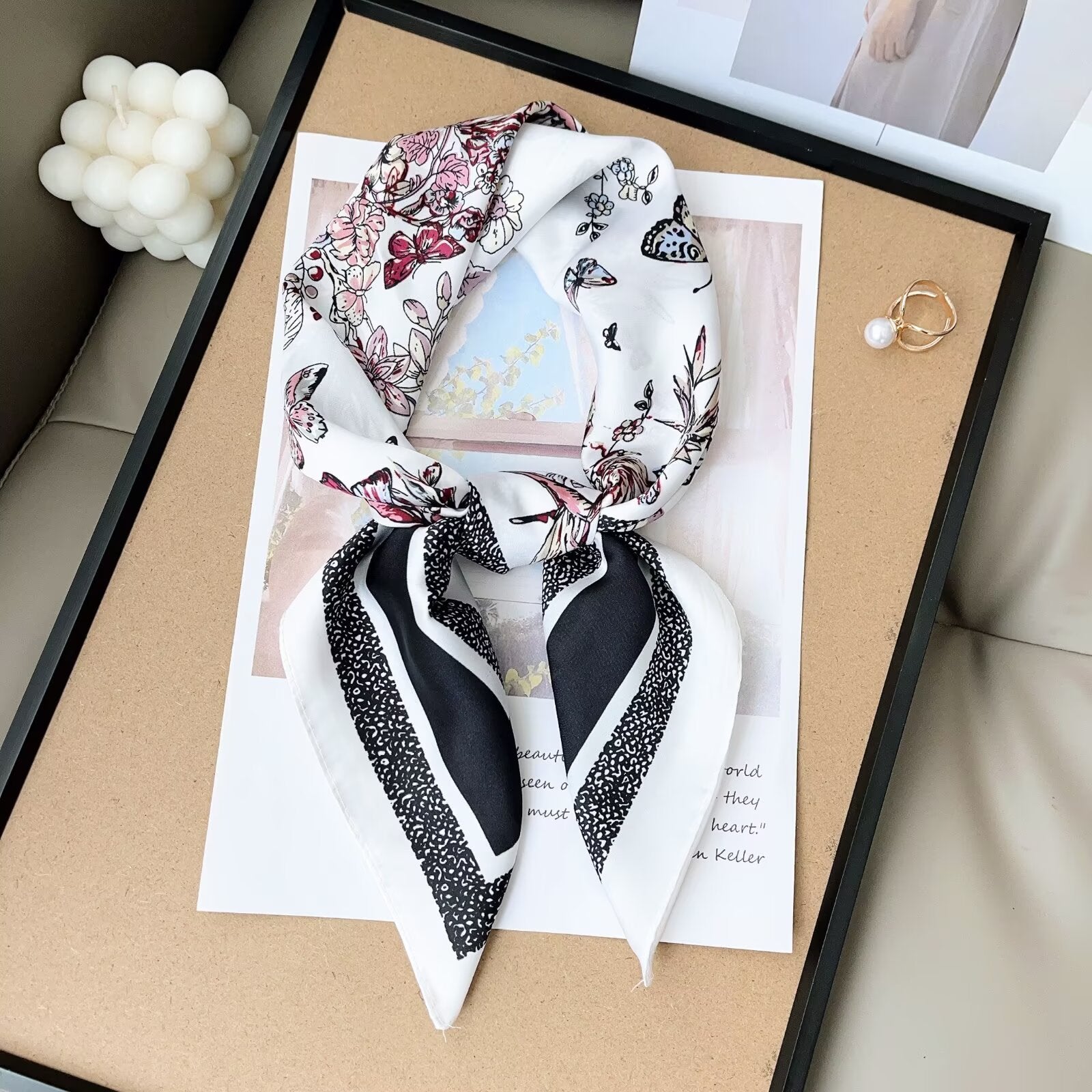 Foulard Carré touche soie 70cmx70cm (x12)#31