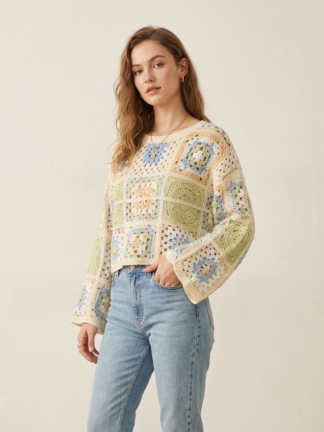 Haut en carrés granny(x6)