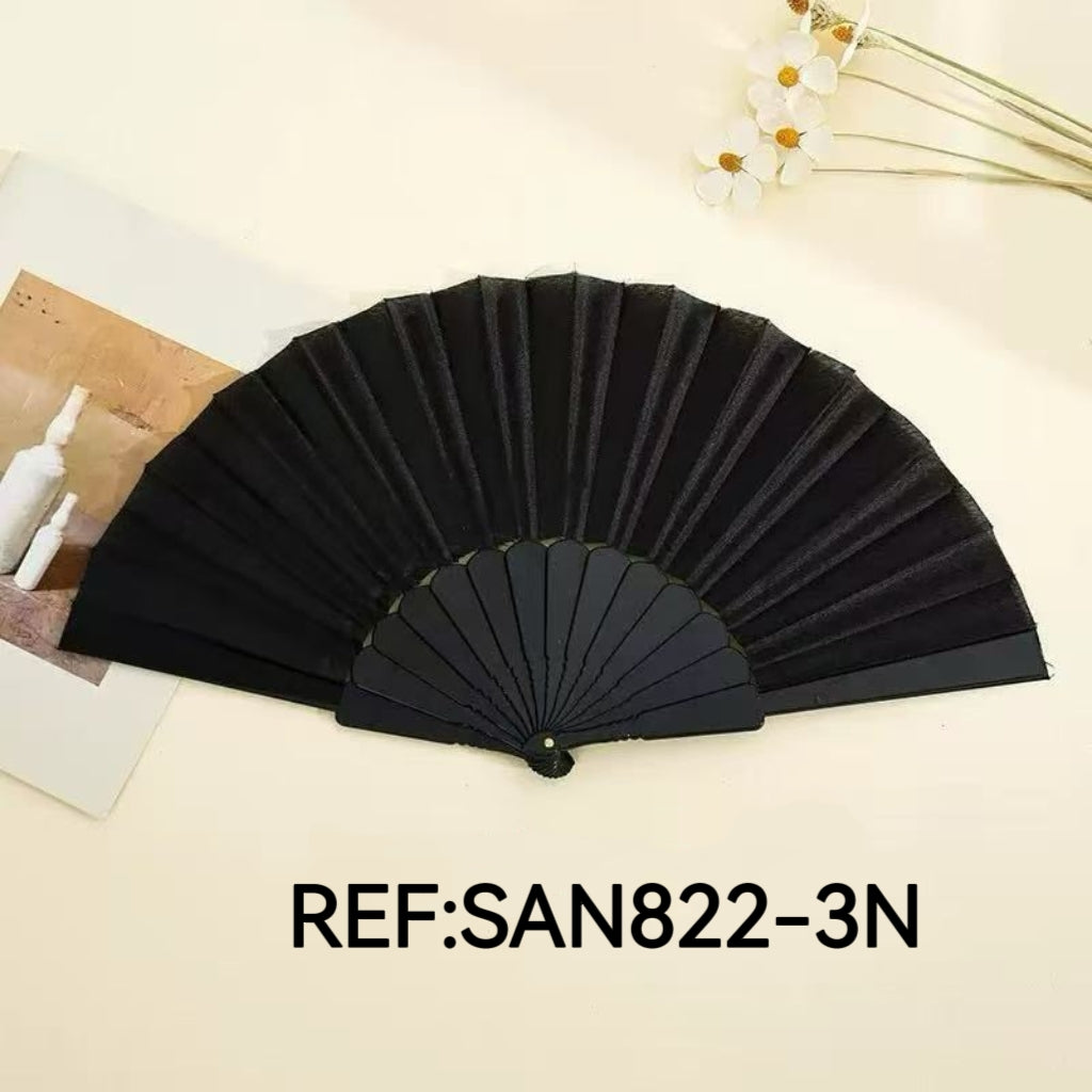 Éventails couleur uni noir(x12)