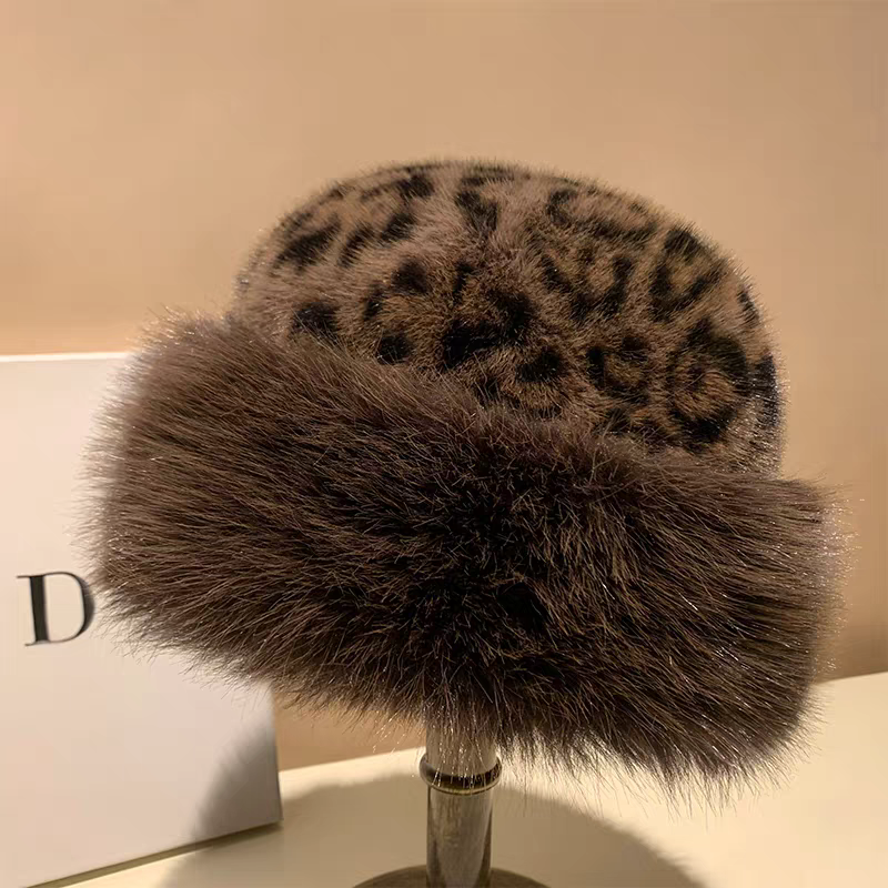 Chapeau en fausse fourrure lmpripmées Léopard (x12)#3