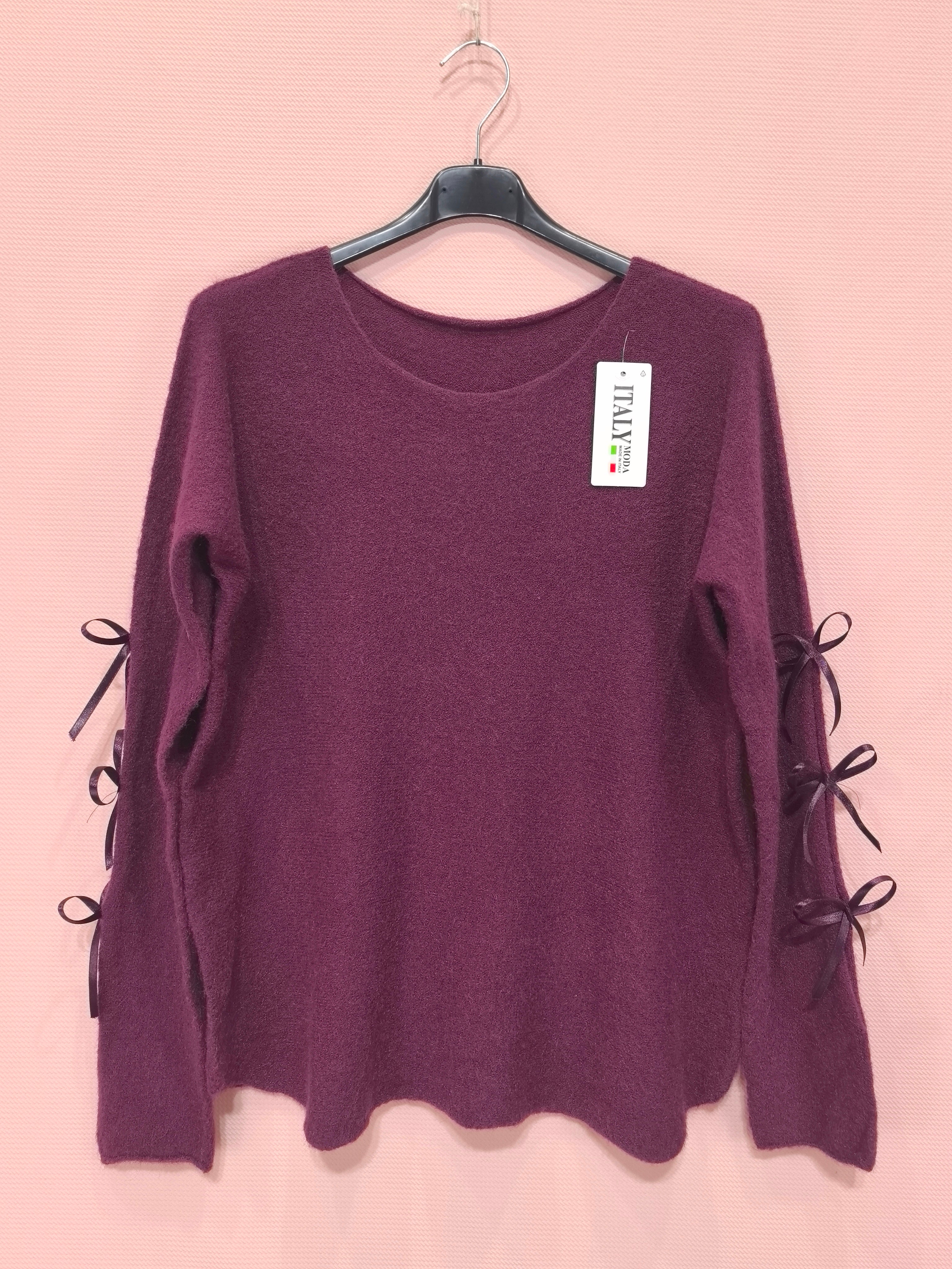 Pull avec nœuds satinés sur les manches (X8)