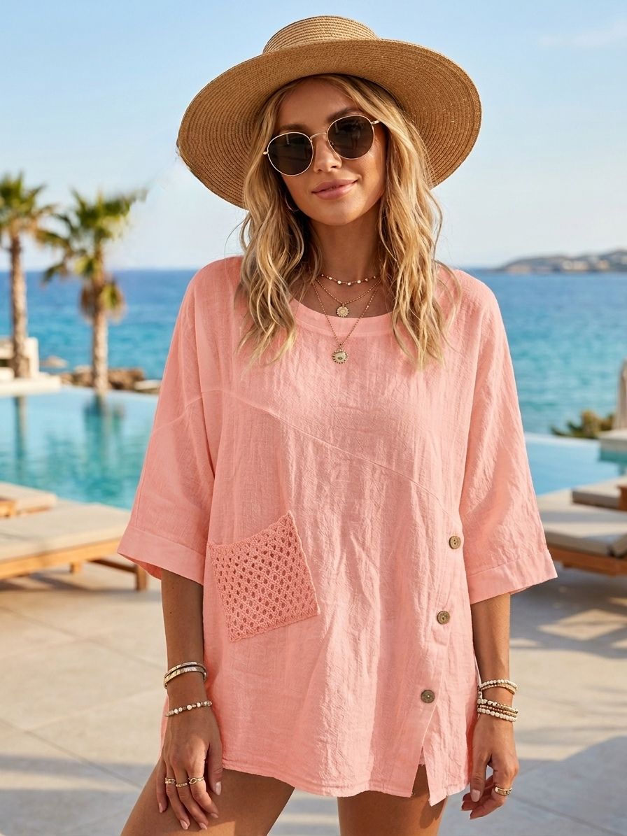 Blouse oversize,manches Chauve-souris (x6)