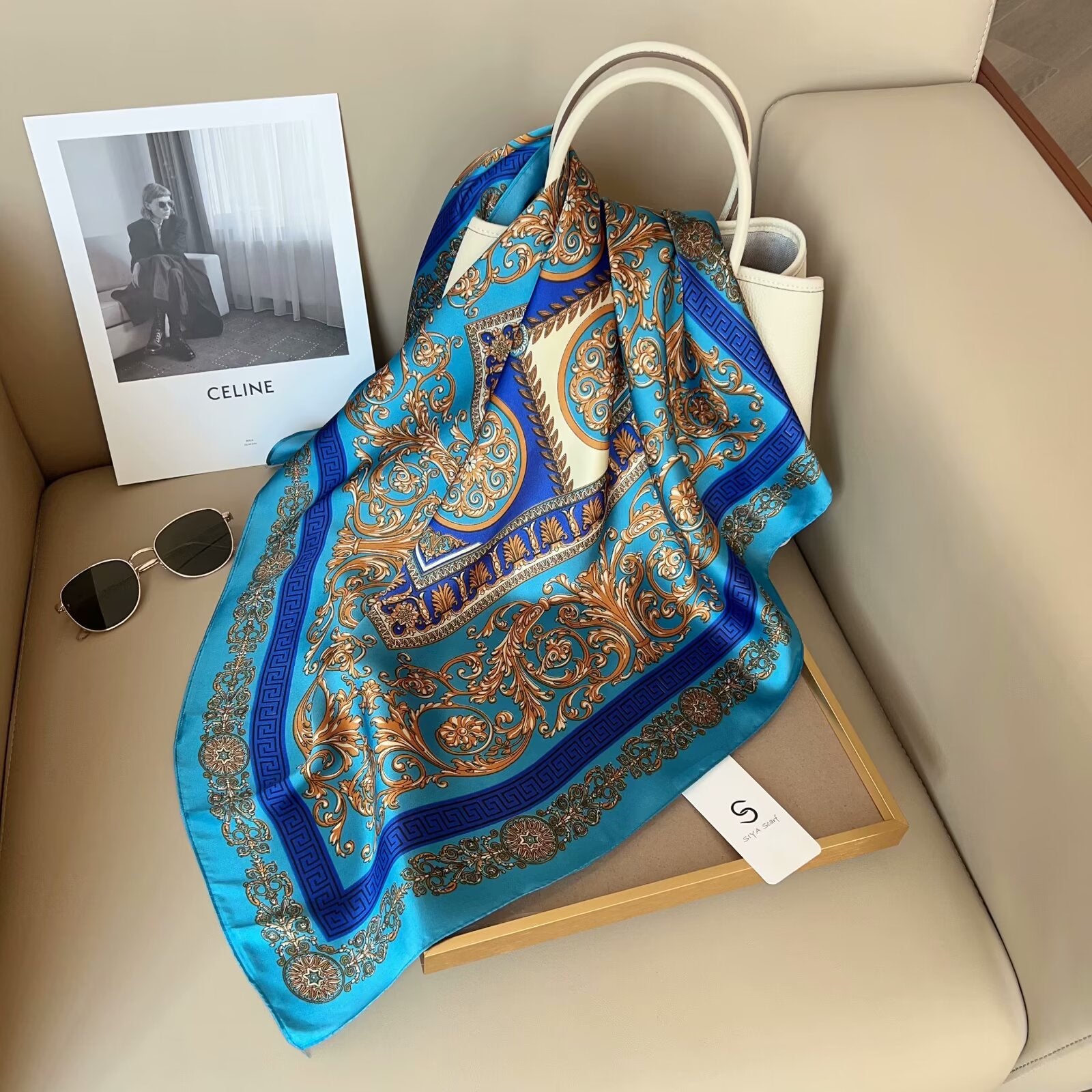 Foulard Carré touche soie 70cmx70cm (x12)#51