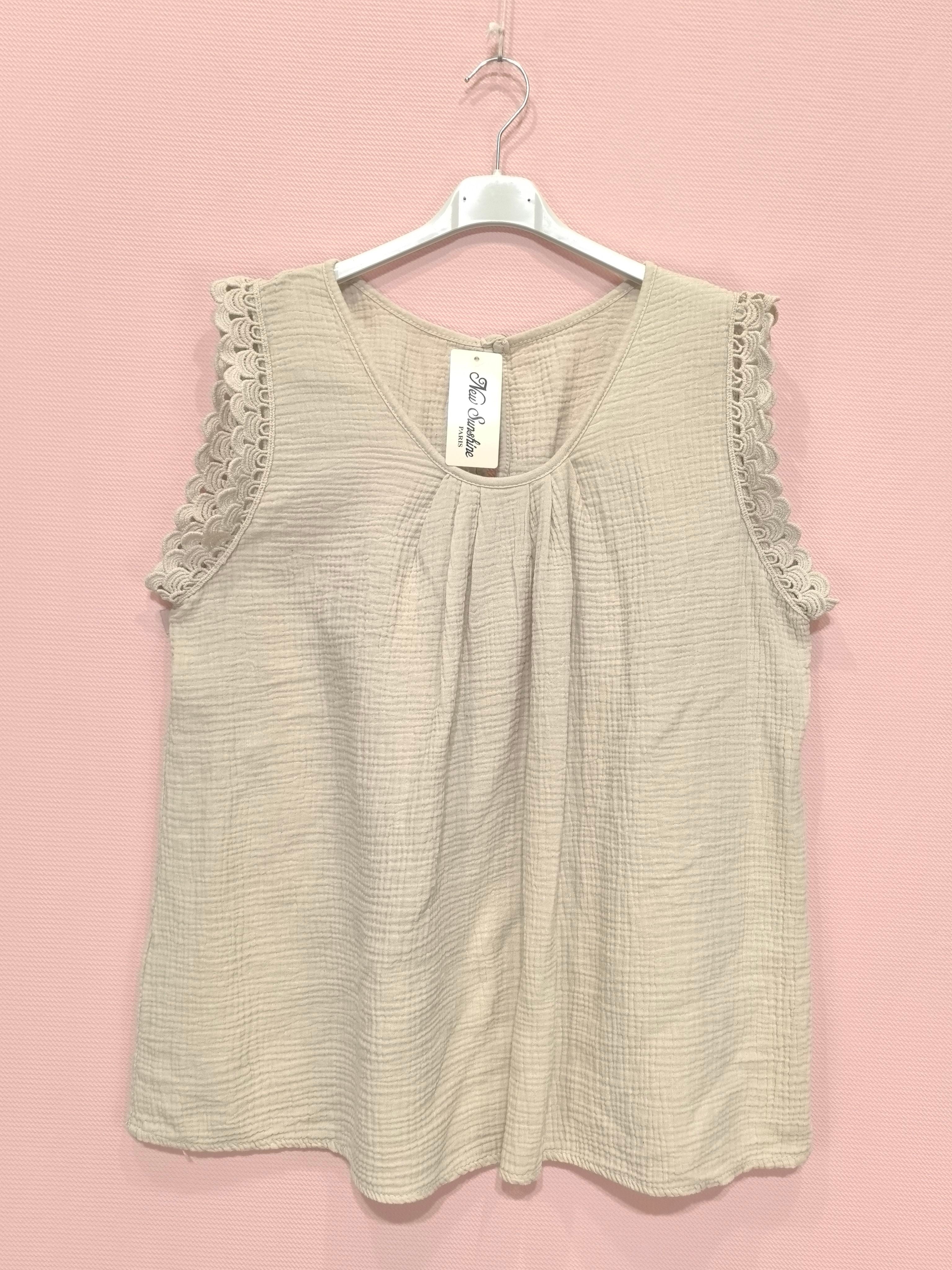 Top En Gaze De Coton Dos Avec Boutons (x8)