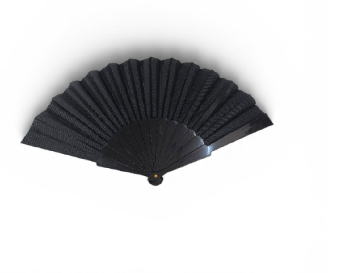Éventails couleur uni noir(x12)