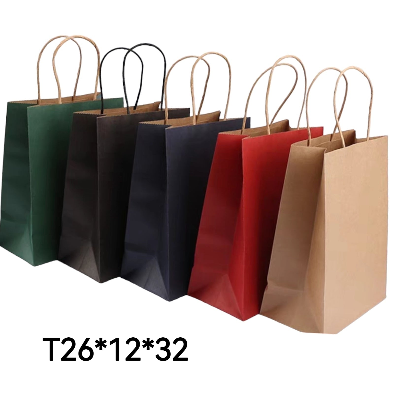 LOT DE 120 -Sacs papier kraft /32*26*12 (couleurs mélangées)