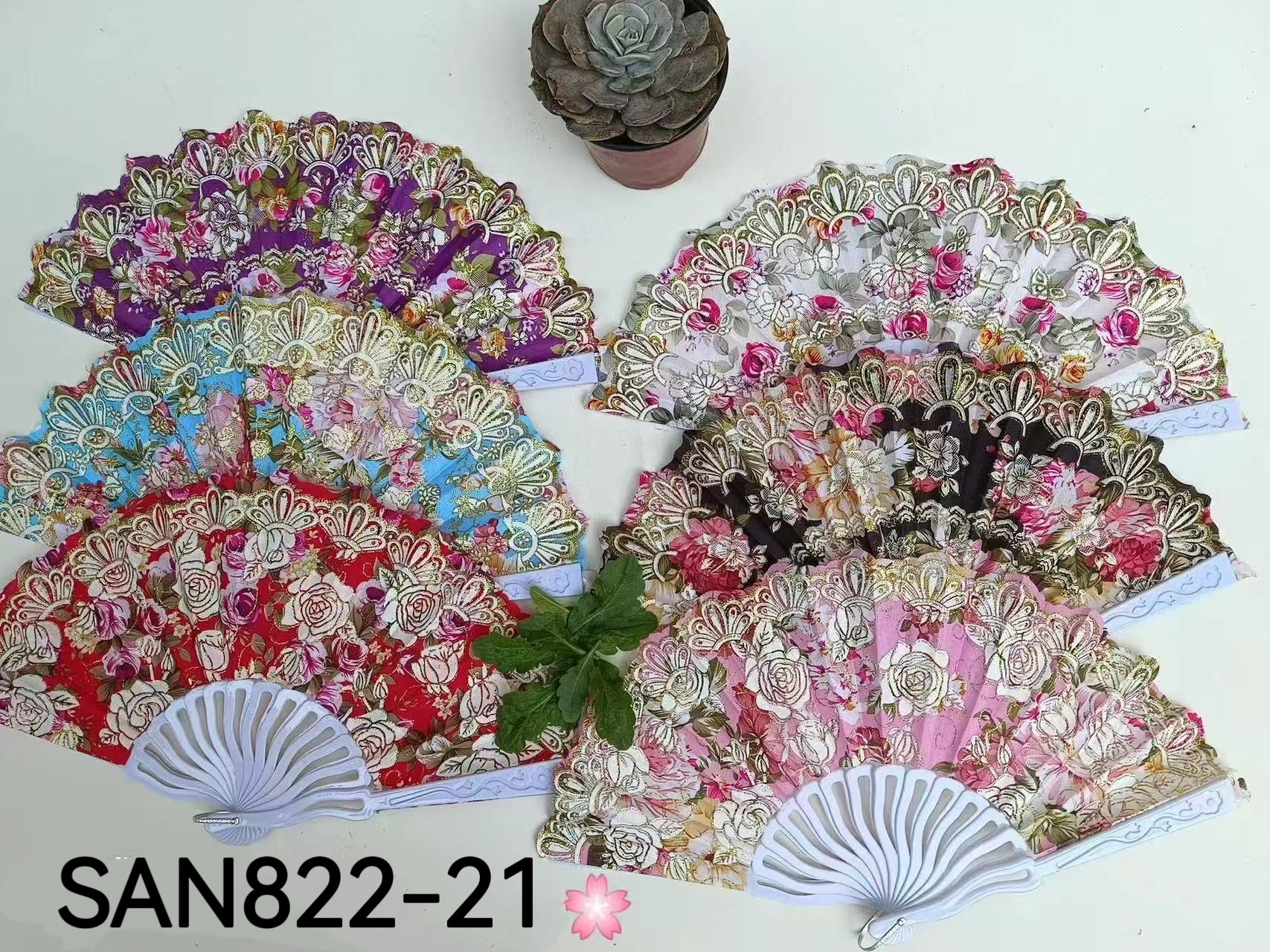 Éventails motif des roses(x12) #21