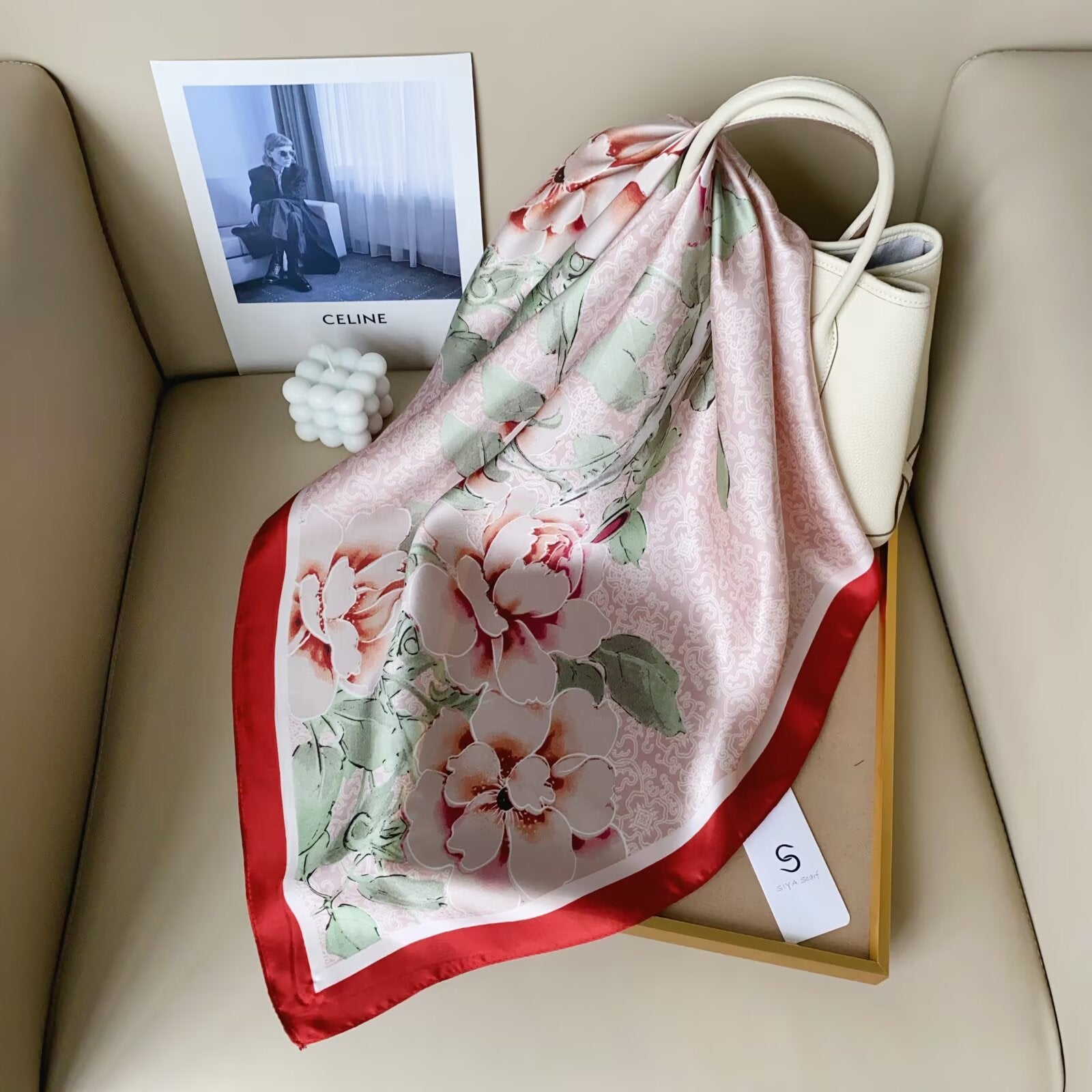 Foulard Carré touche soie 70cmx70cm (x12)#64