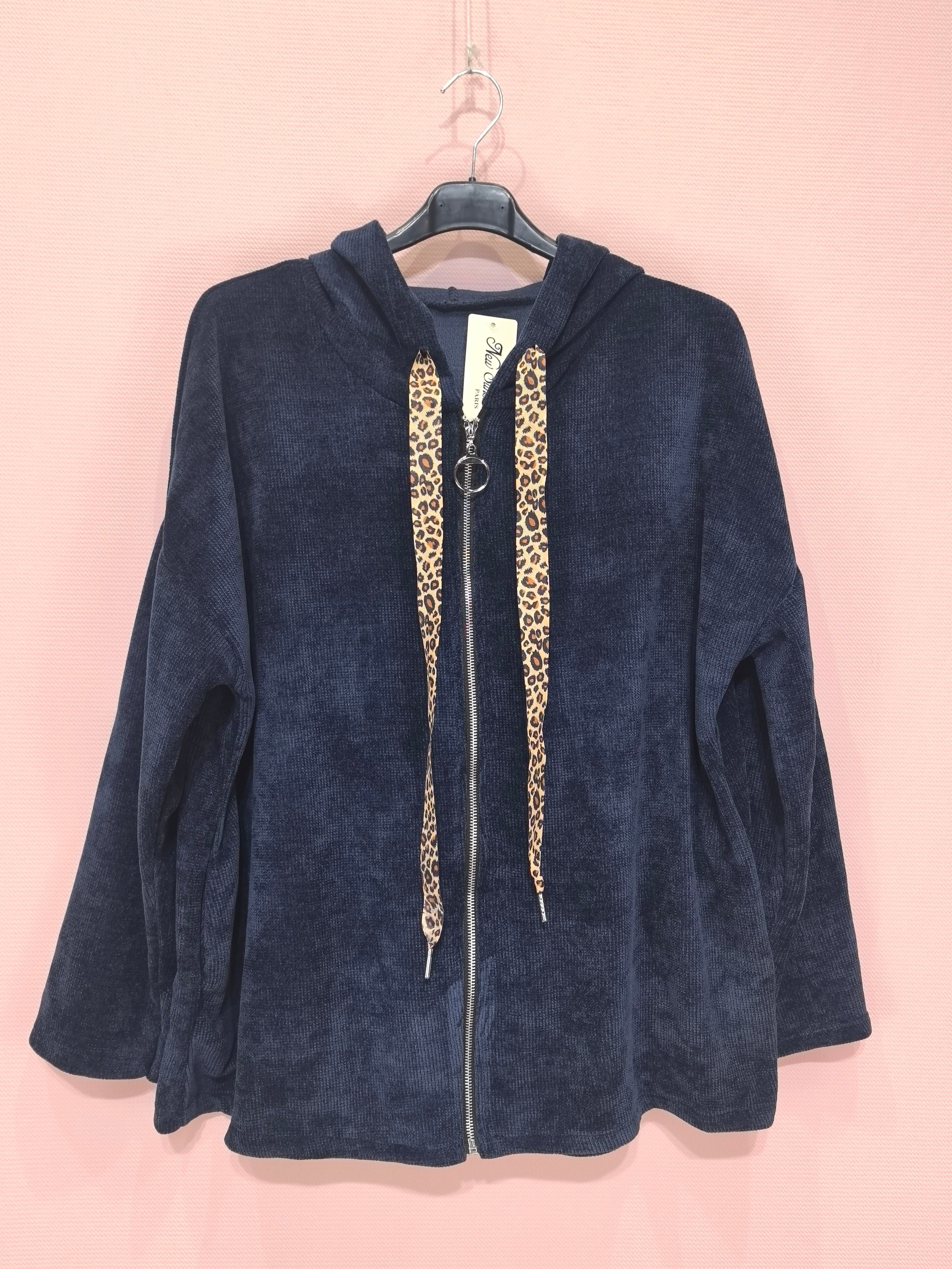 Gilet zippé à capuche velours Avec Deux Poches(X6)