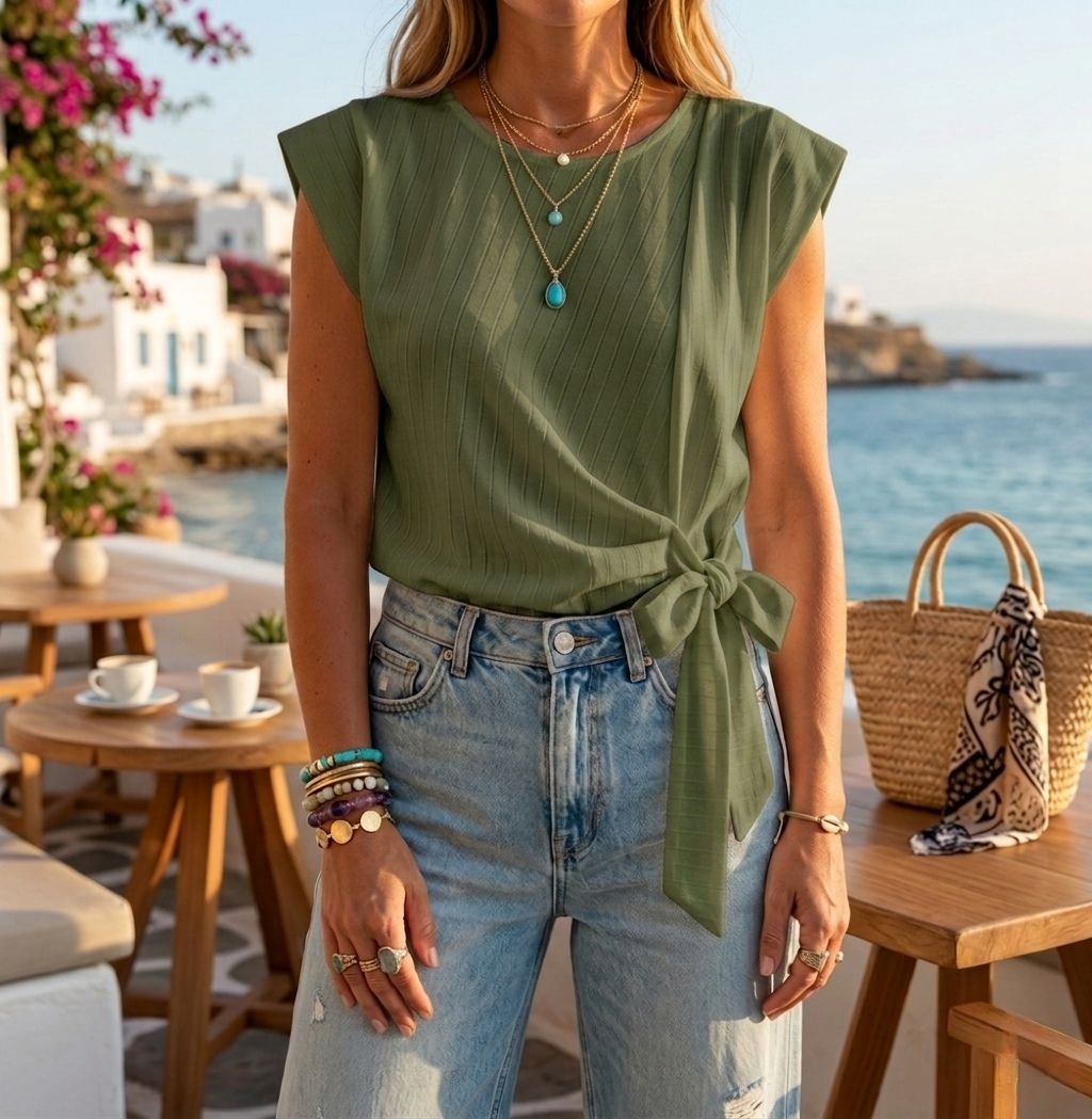 Top drapé avec nœud (x8)