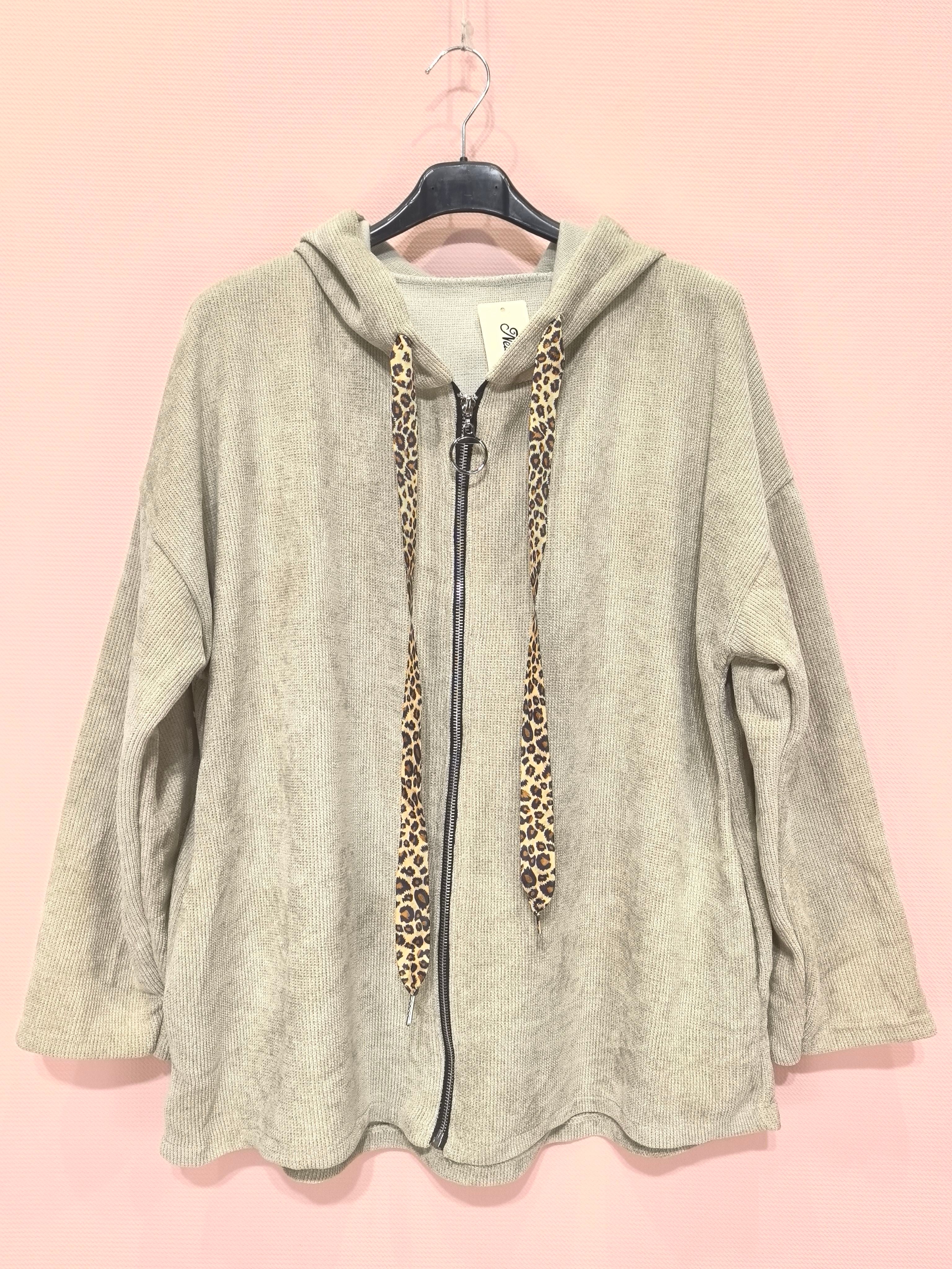 Gilet zippé à capuche velours Avec Deux Poches(X6)