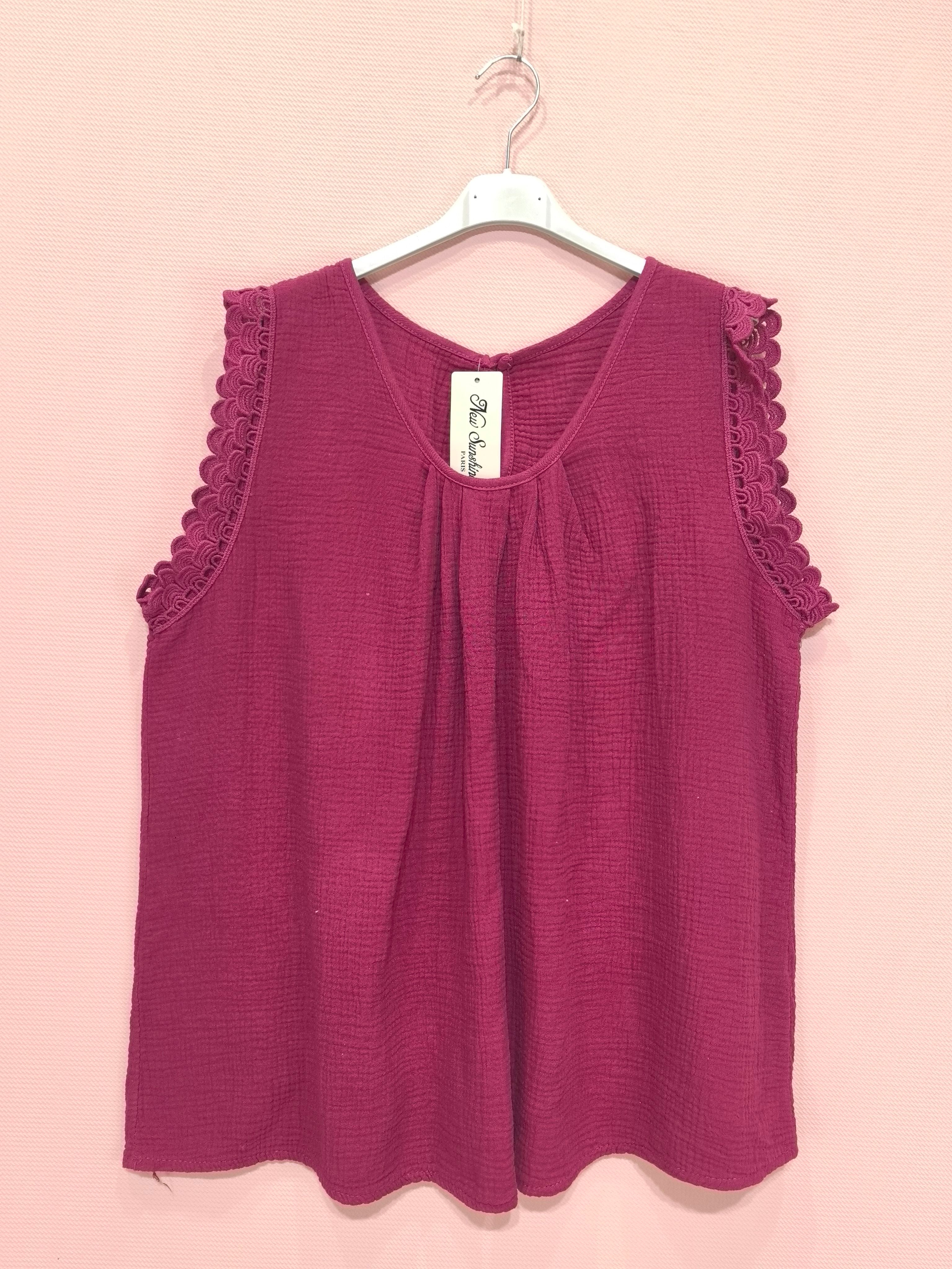 Top En Gaze De Coton Dos Avec Boutons (x8)