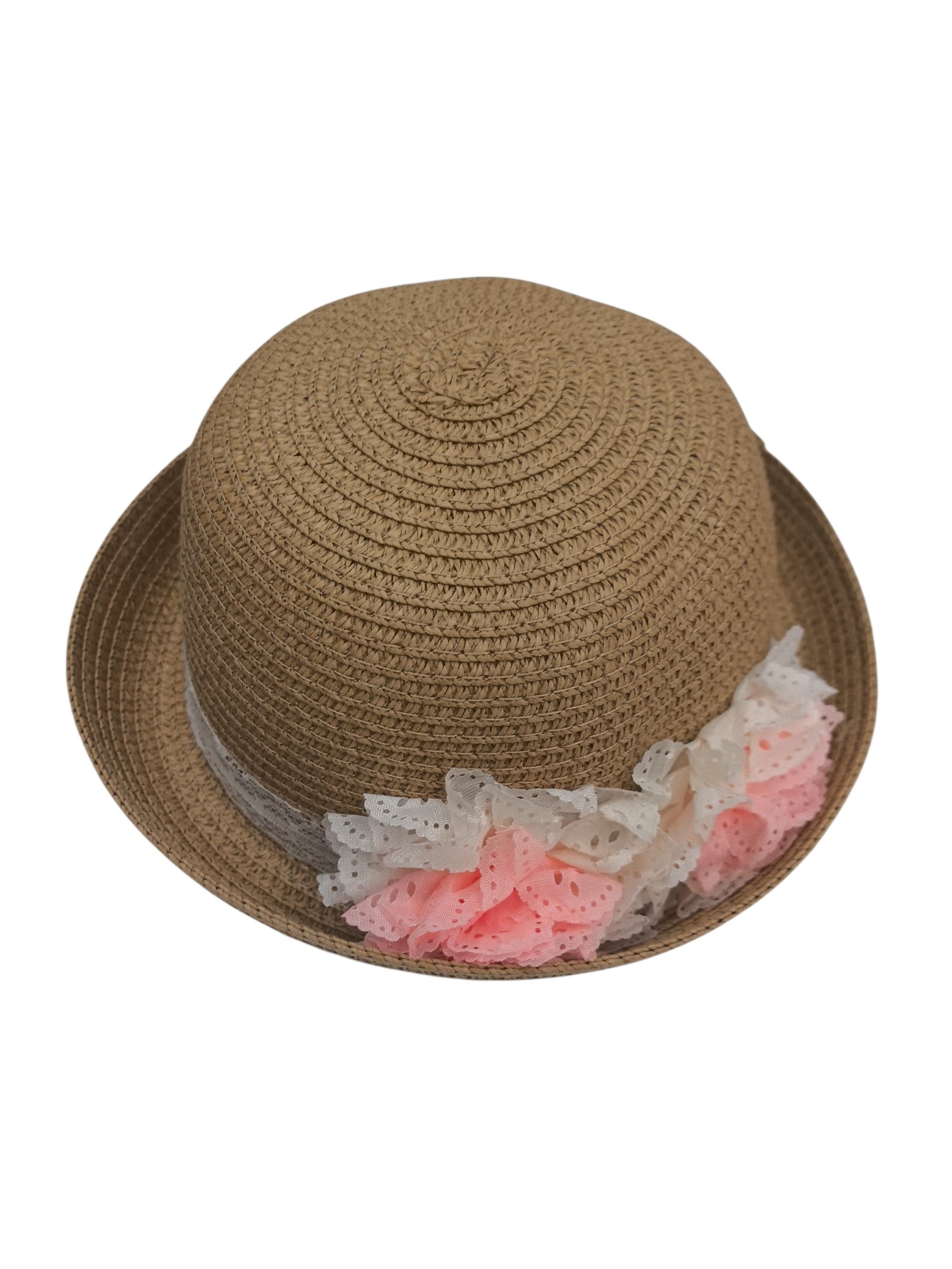 Chapeaux de paille taille enfant motif fleur (x12) #50