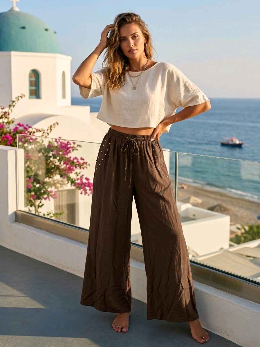 Pantalon Large Fluide (x8)