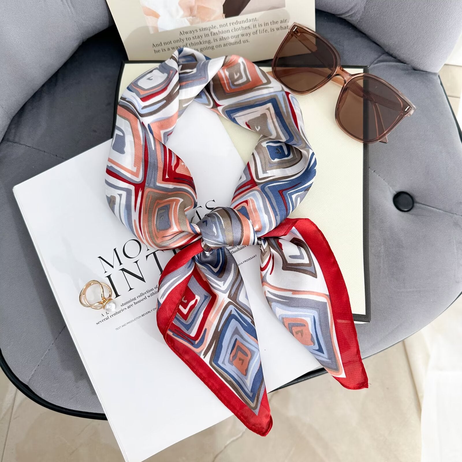 Foulard Carré touche soie 70cmx70cm (x12)#29