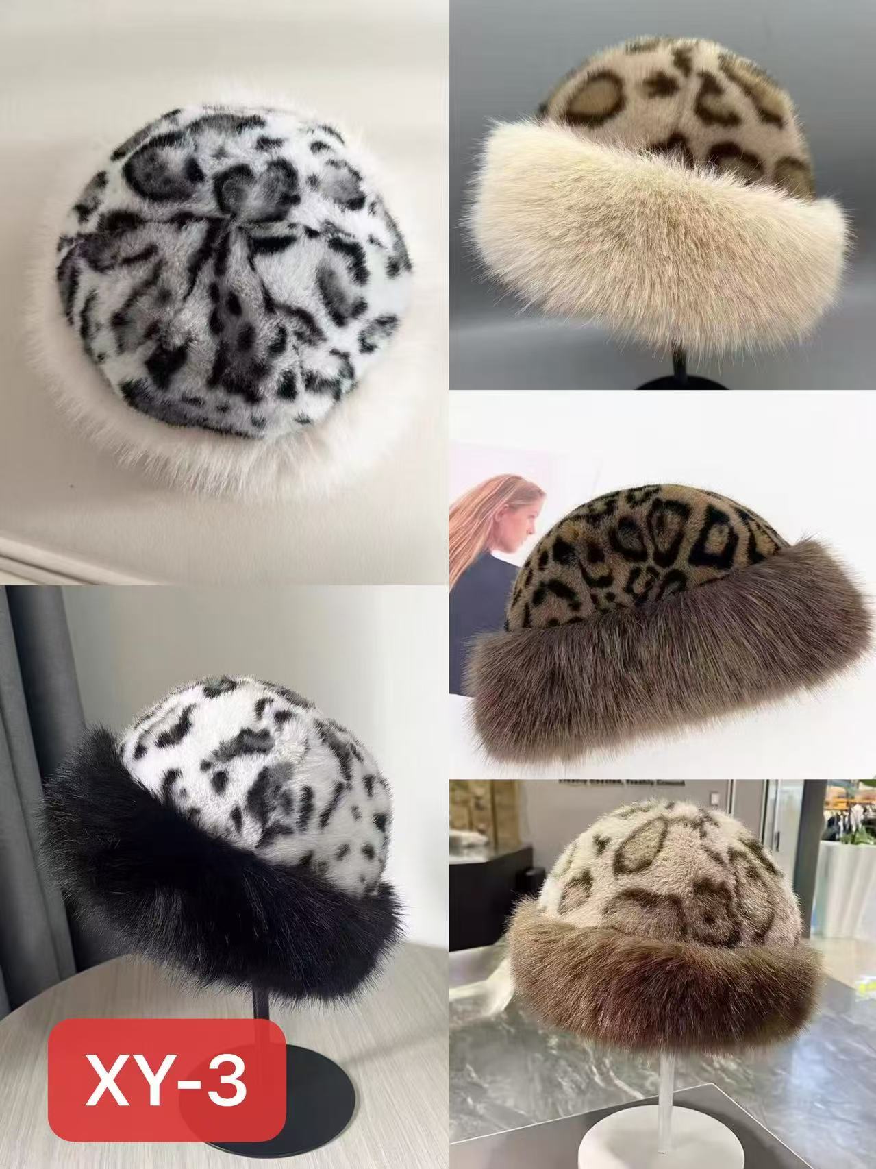 Chapeau en fausse fourrure lmpripmées Léopard (x12)#3