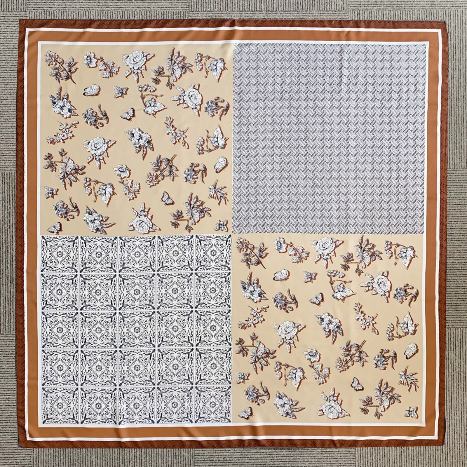 Foulard Carré touche soie 130×130cm (x6)#34