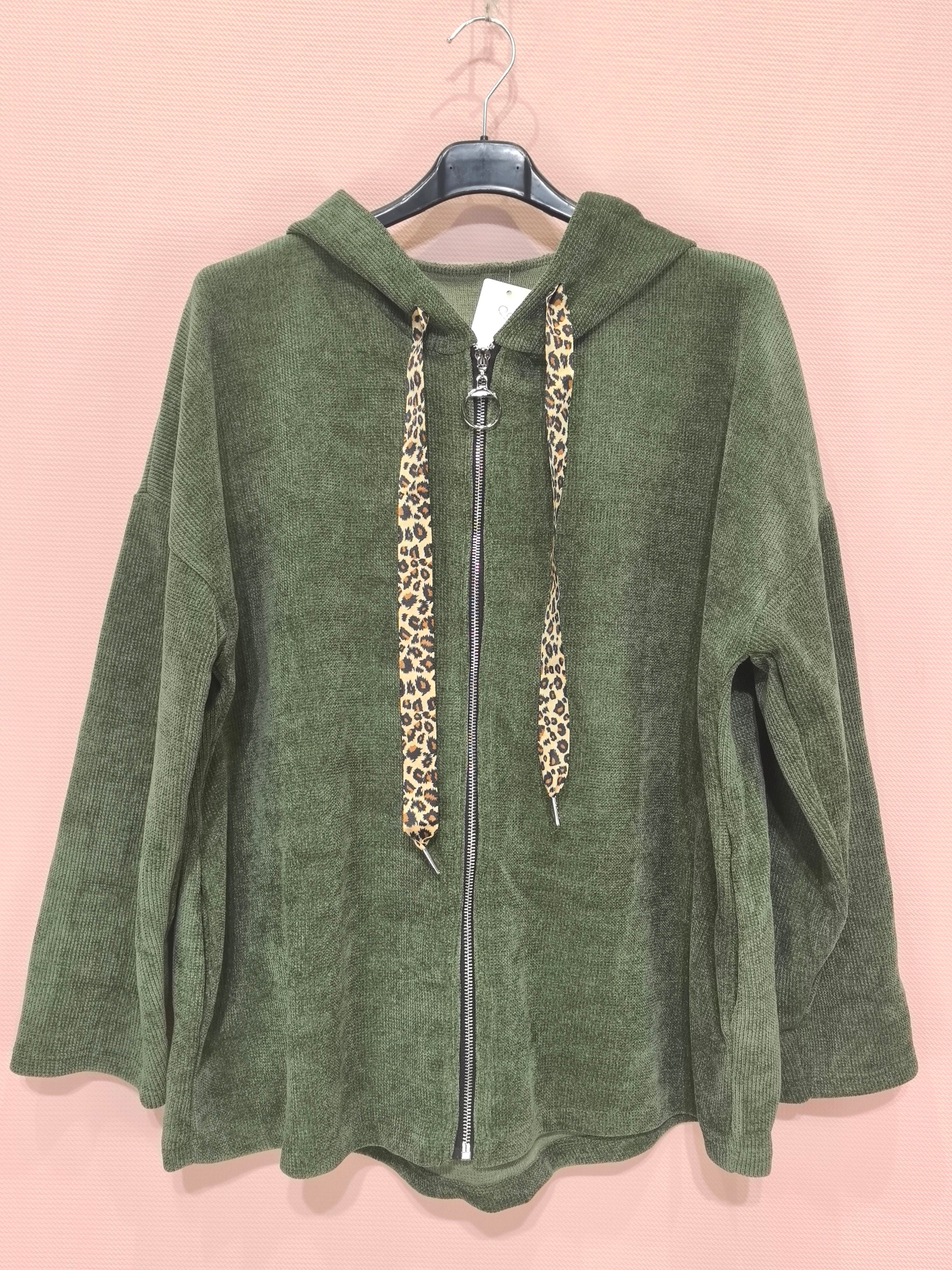 Gilet zippé à capuche velours Avec Deux Poches(X6)